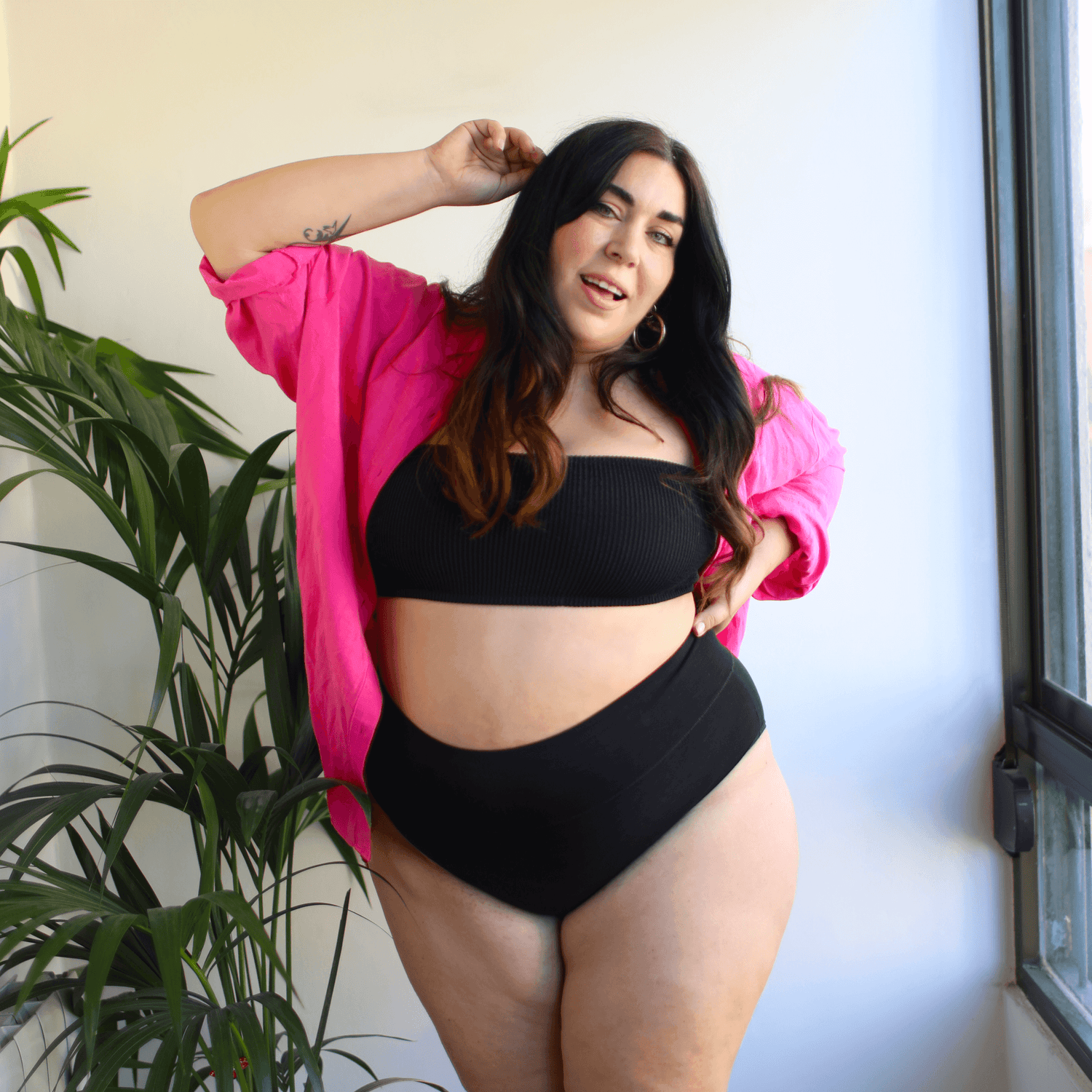 Knickers breves completos - 3 pares en negro