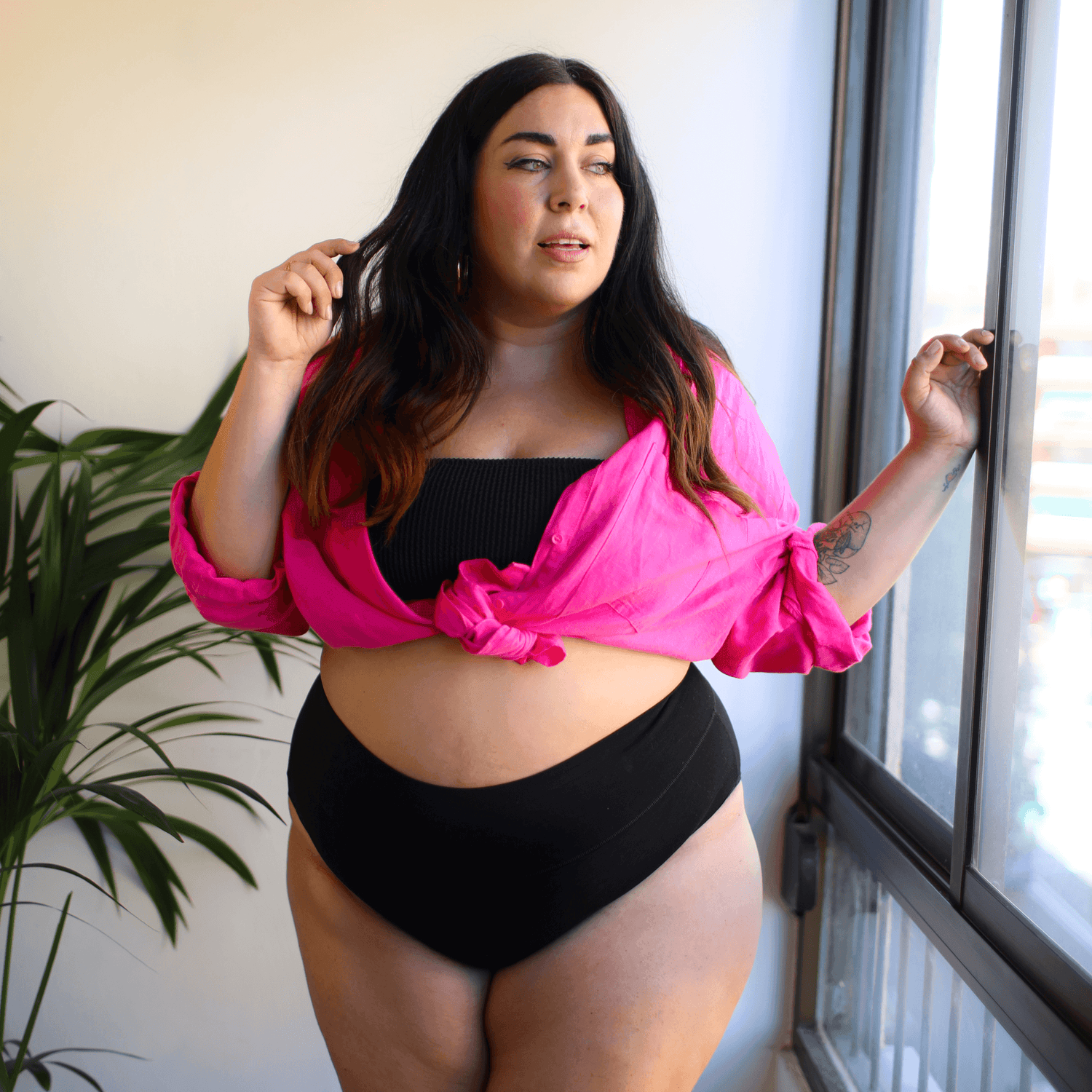 Knickers breves completos - 3 pares en negro