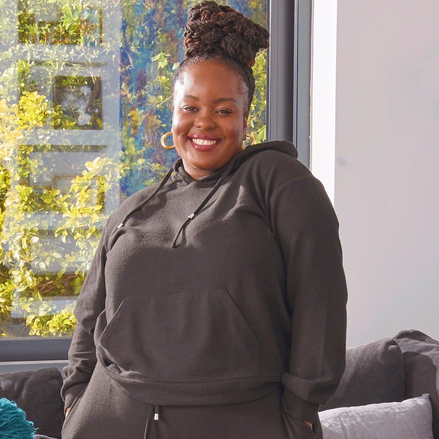 Sudadera con capucha de algodón orgánico - Negra