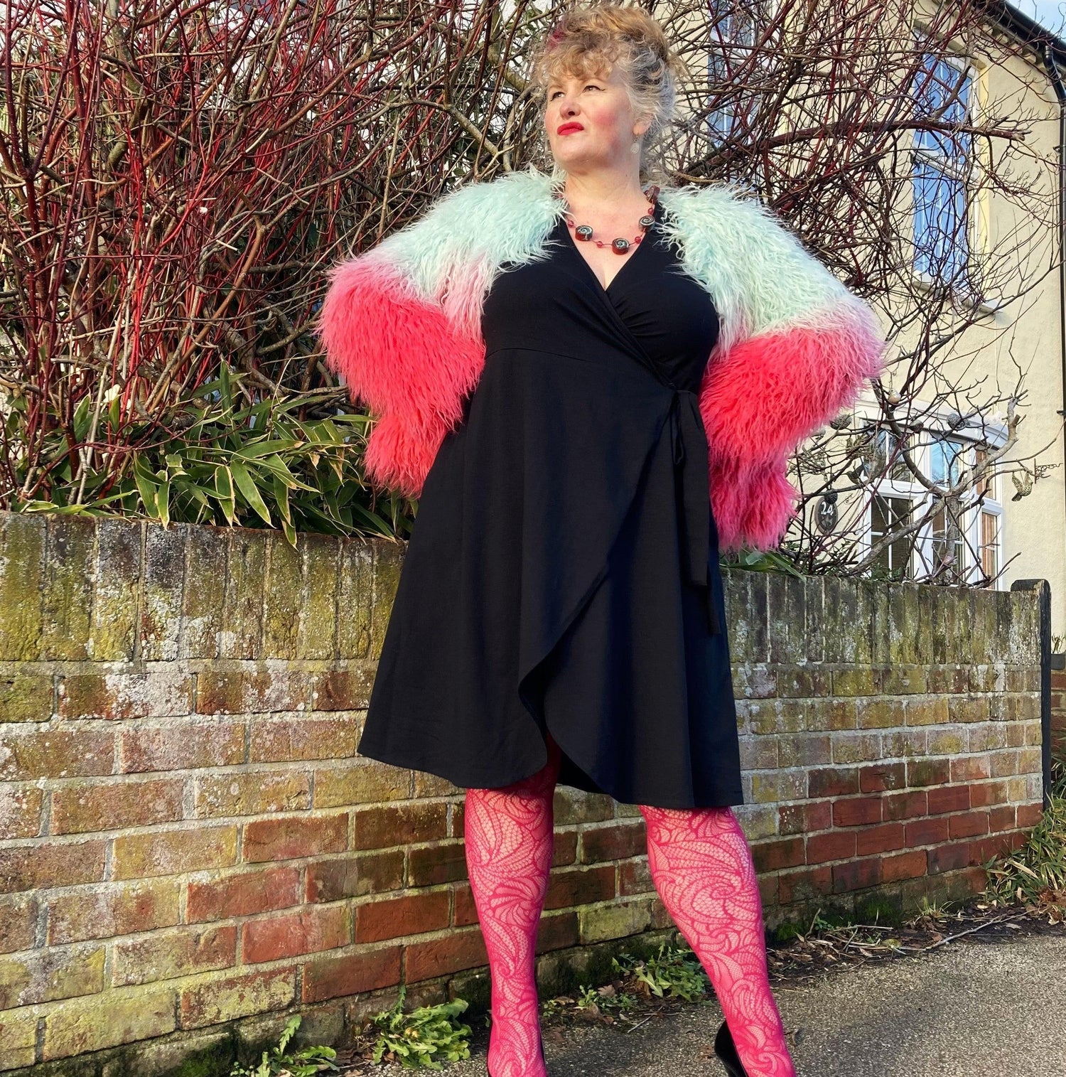 Vestido cruzado - Negro