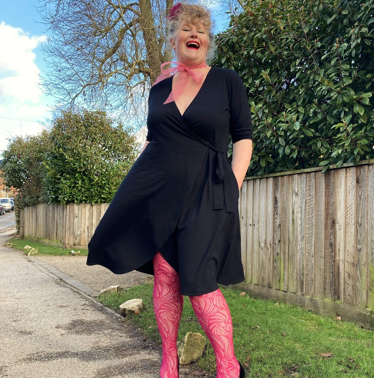 Vestido cruzado - Negro