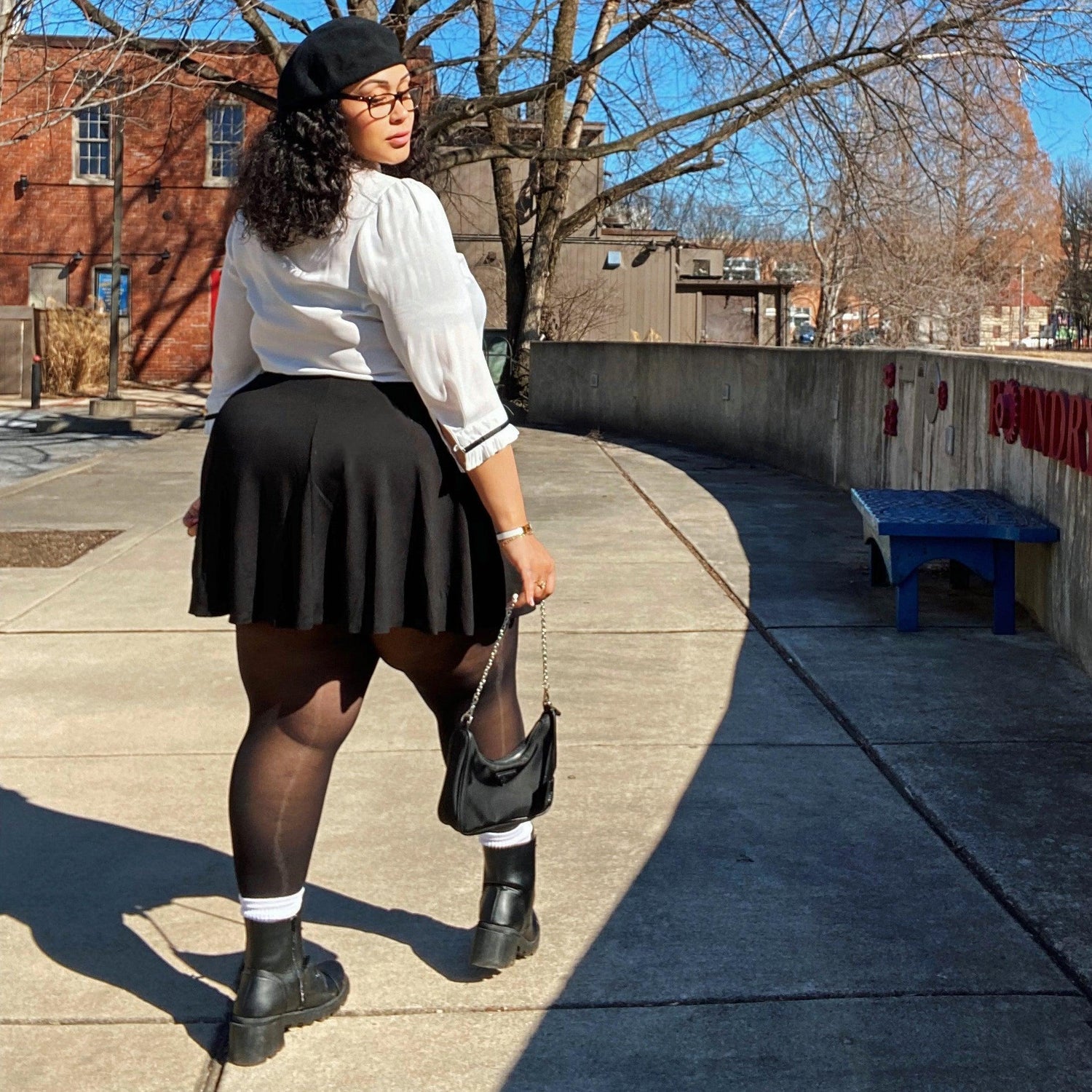 Falda de mini -flare - Negro (V2)