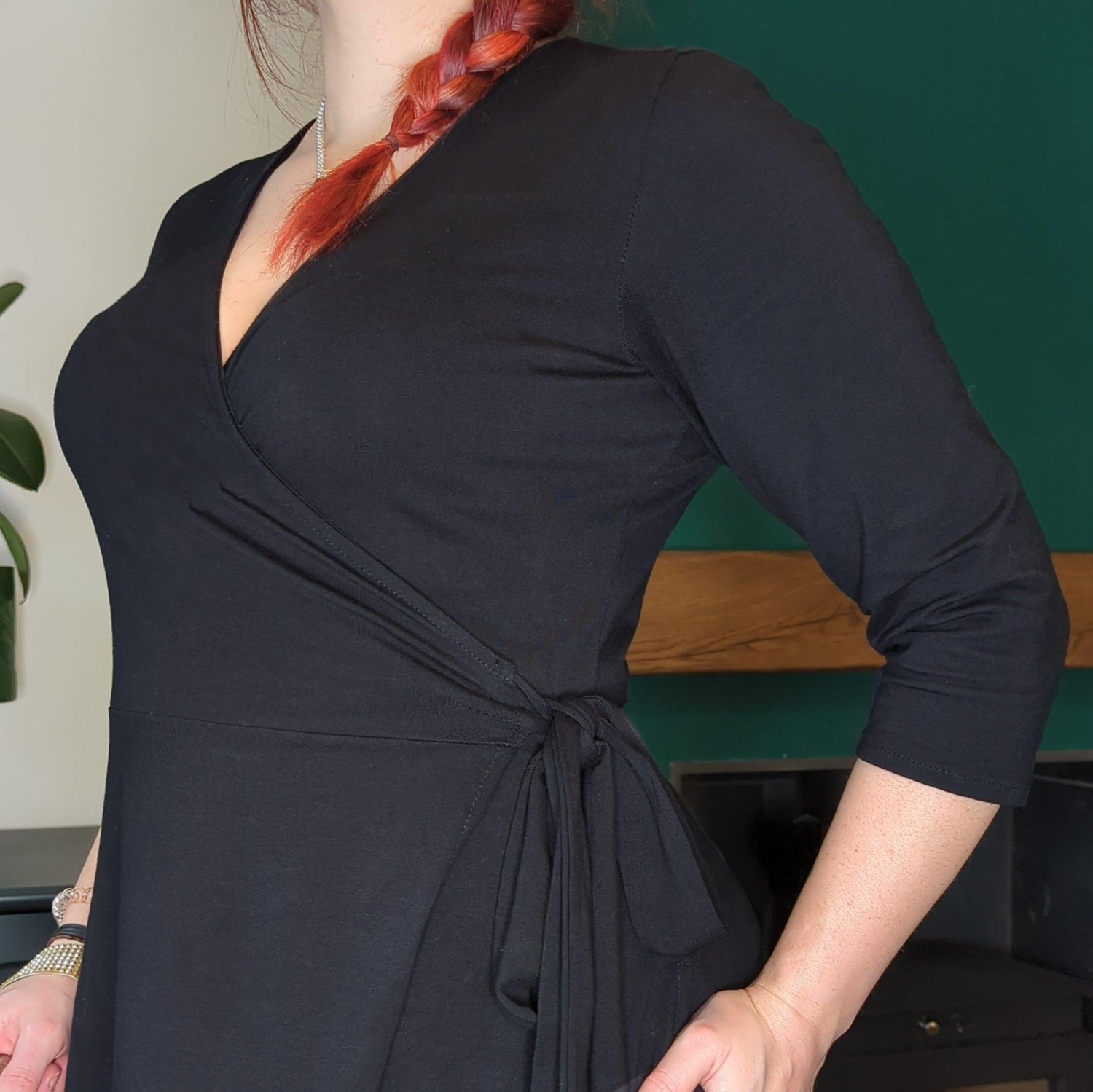 Vestido cruzado - Negro