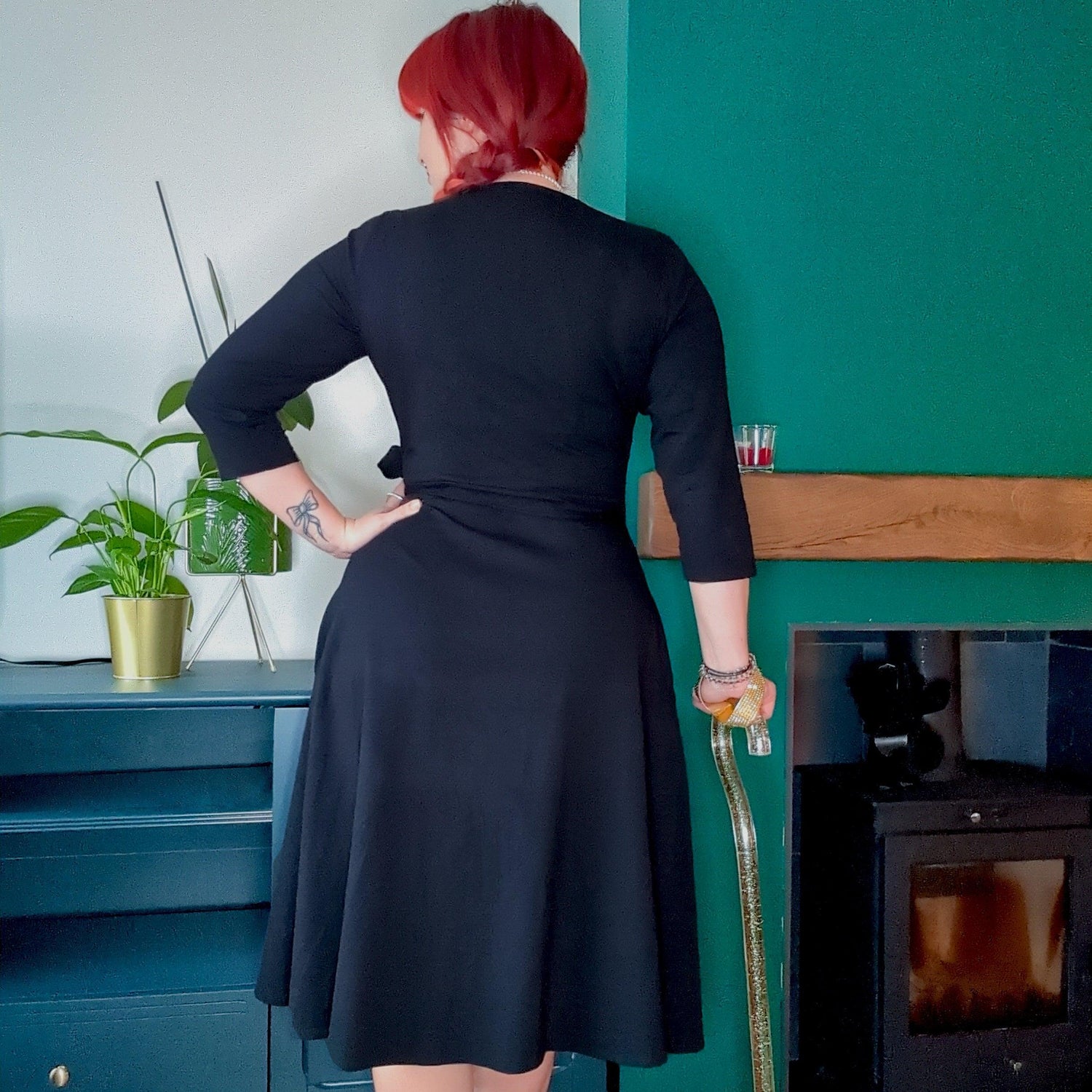 Vestido cruzado - Negro