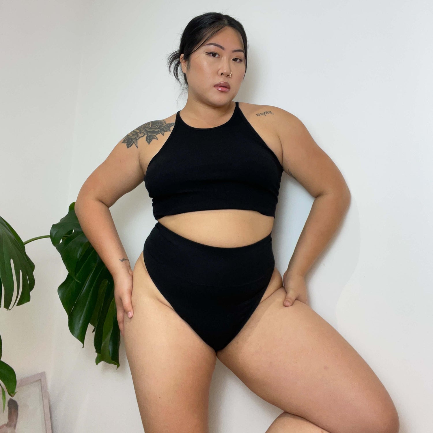 Knickers de piernas supercales: 3 pares de negro