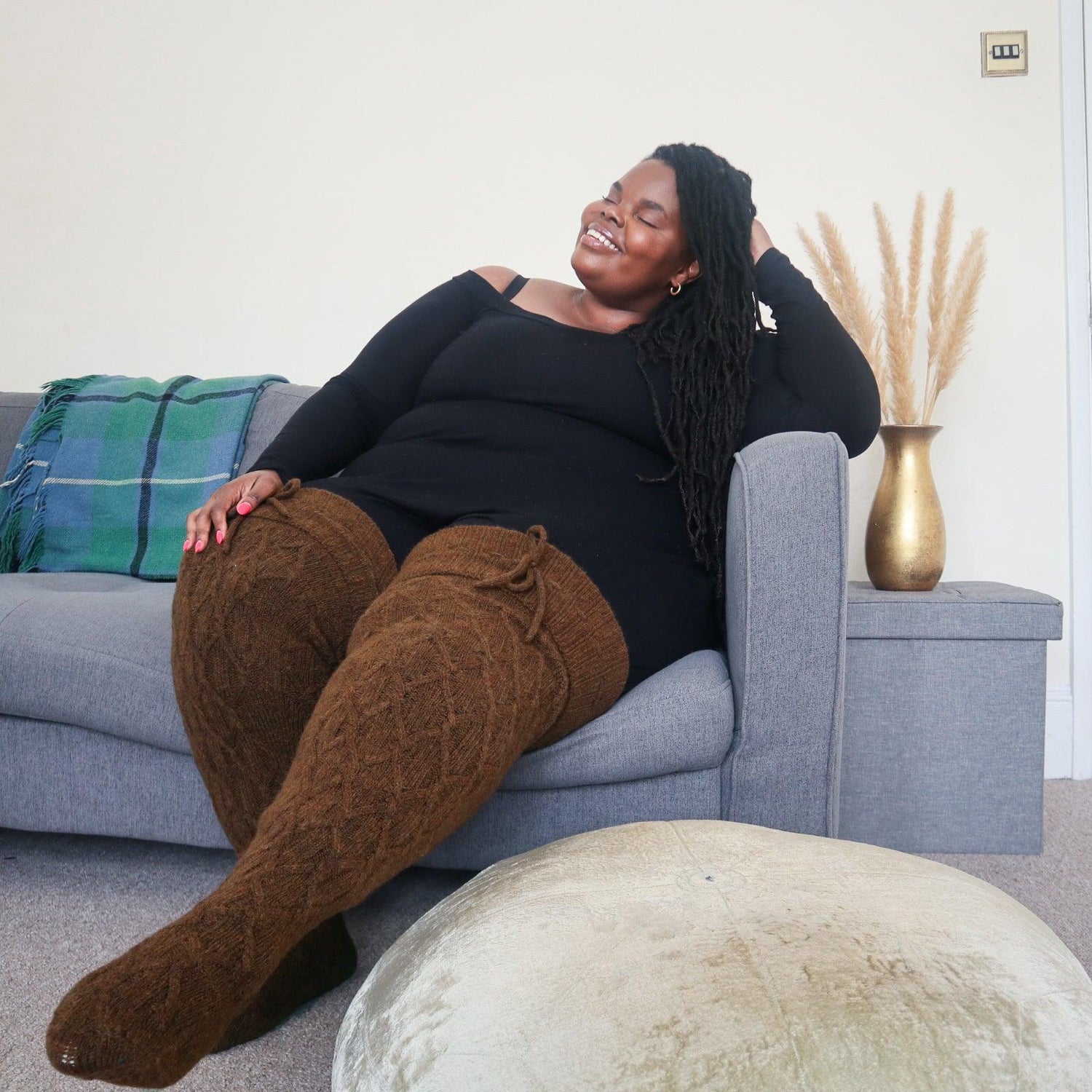 Calcetines hasta el muslo - Chocolate caliente