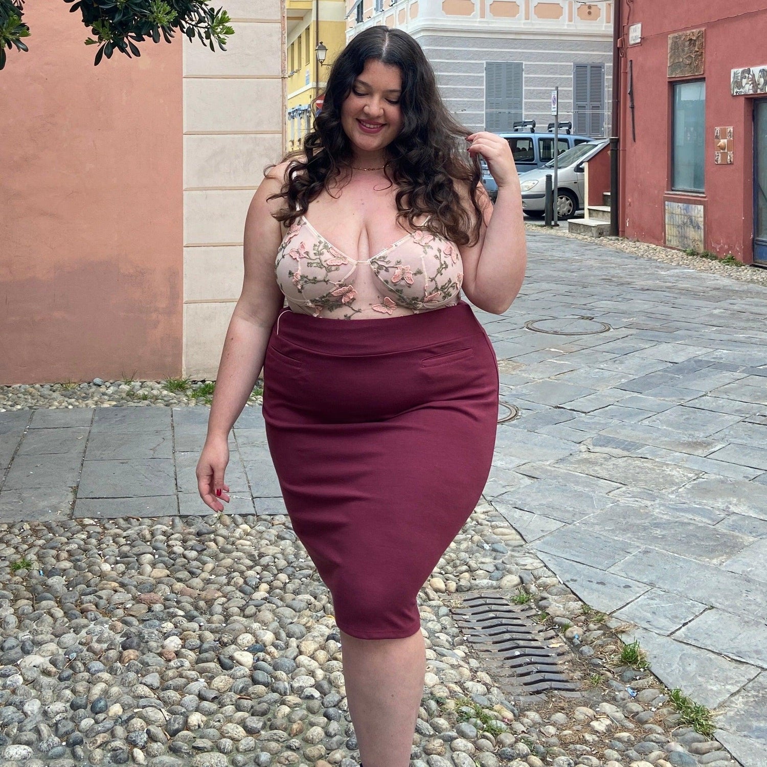 Falda tubo - Borgoña