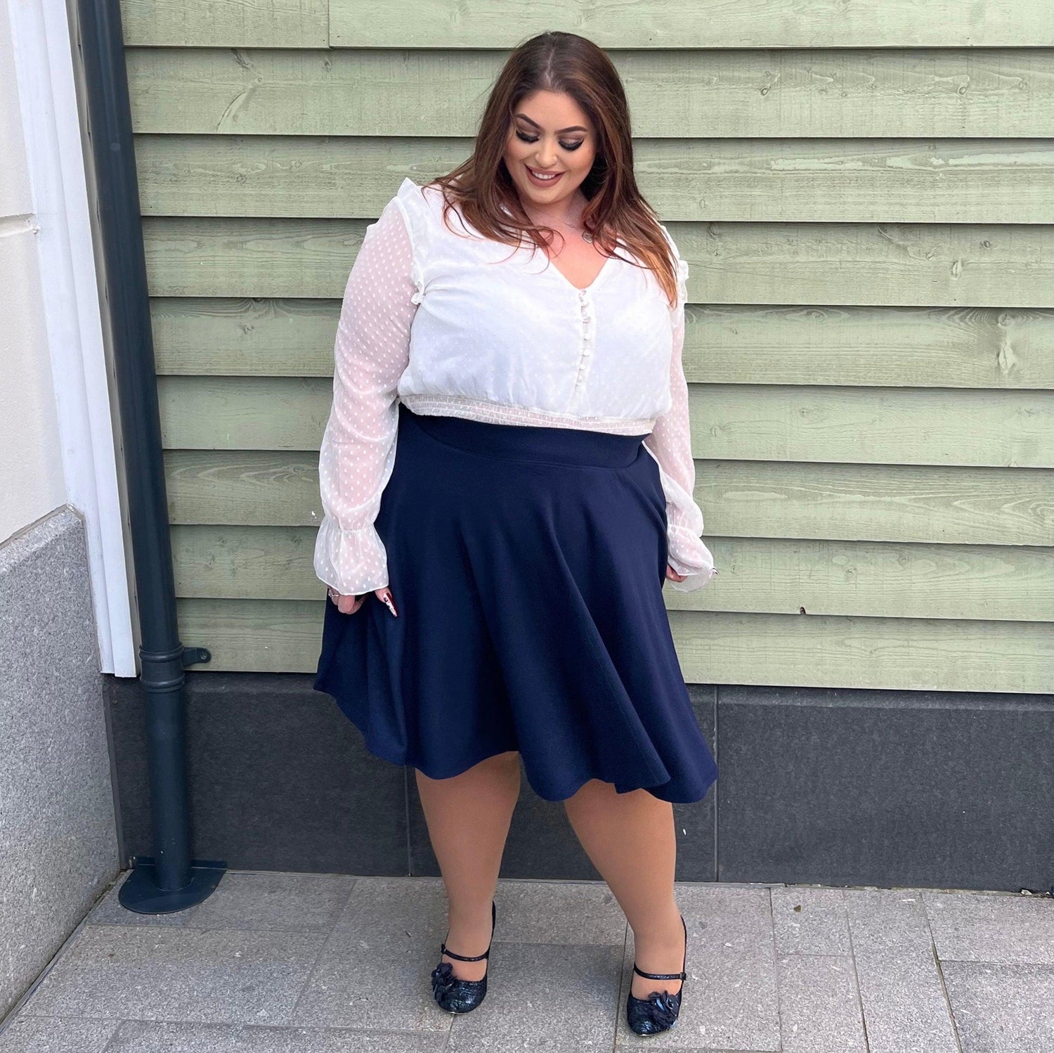 Falda acampanada - Azul marino