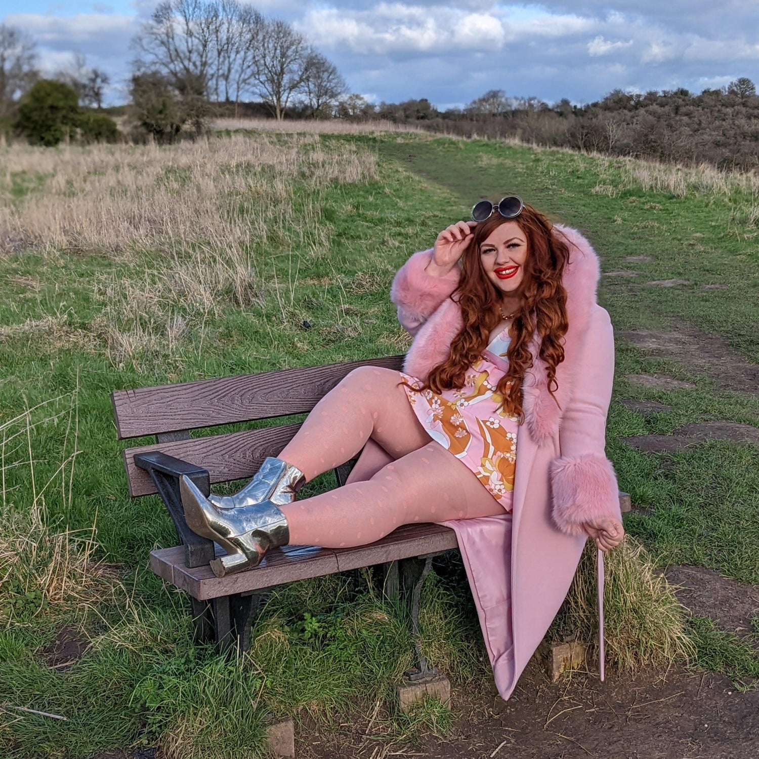 Medias de lunares - Abricot