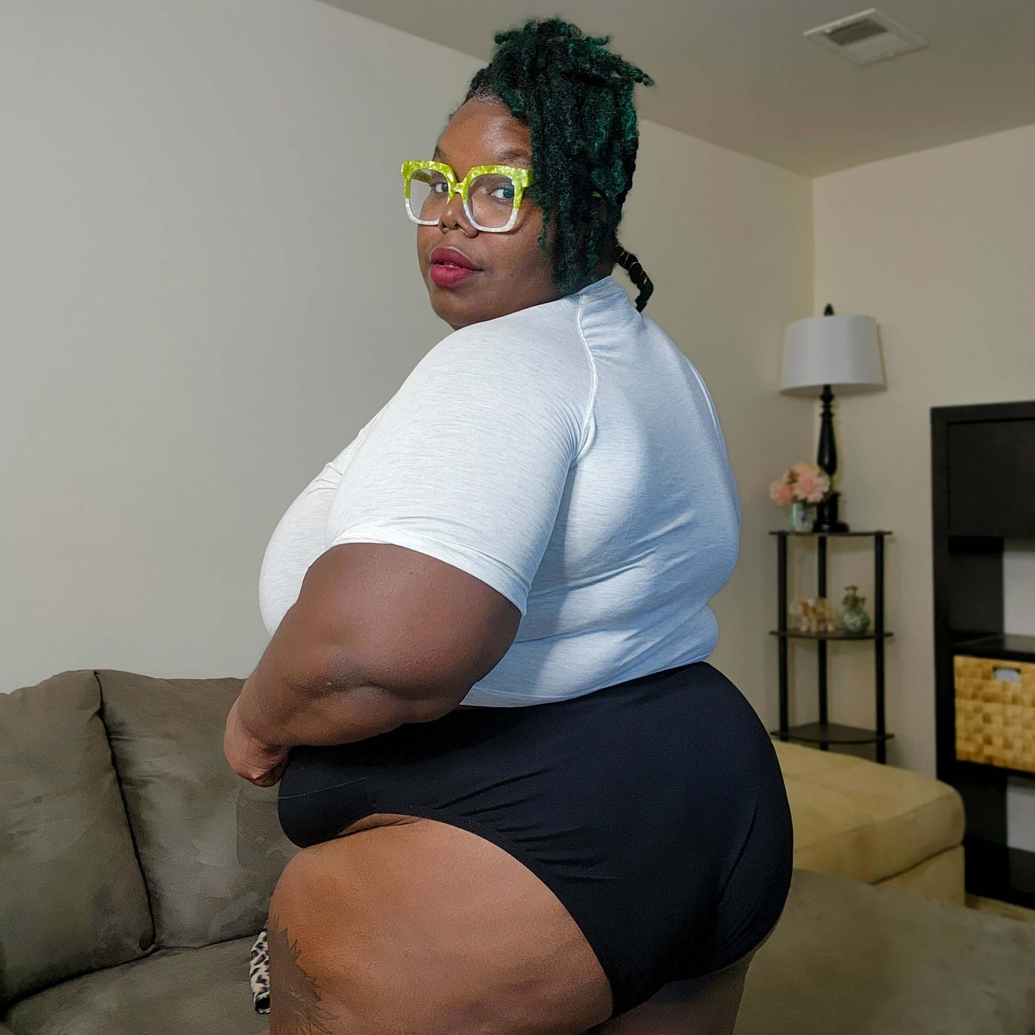 Braguitas de algodón orgánico de pierna alta - Negro