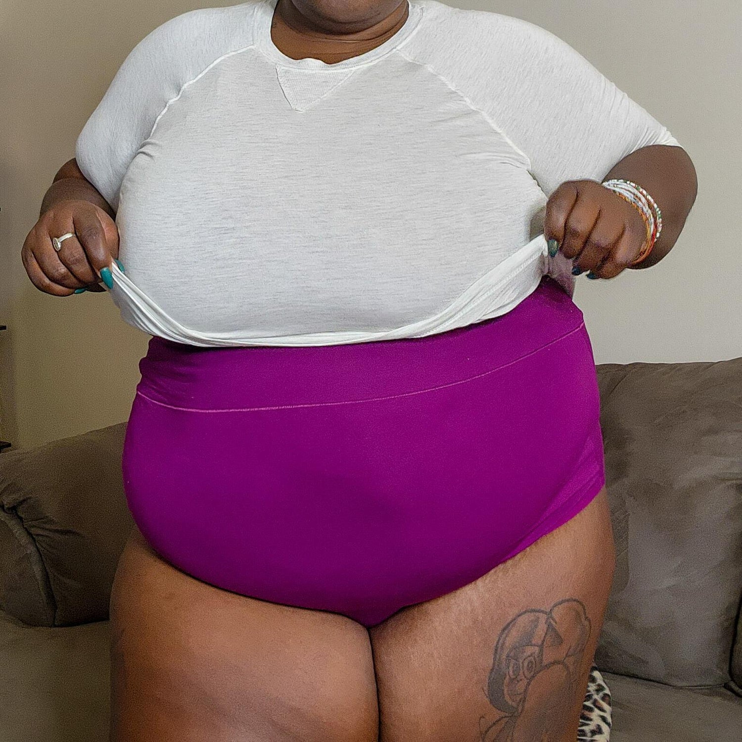 Braguitas de algodón orgánico de cintura alta - Figgy Pudding