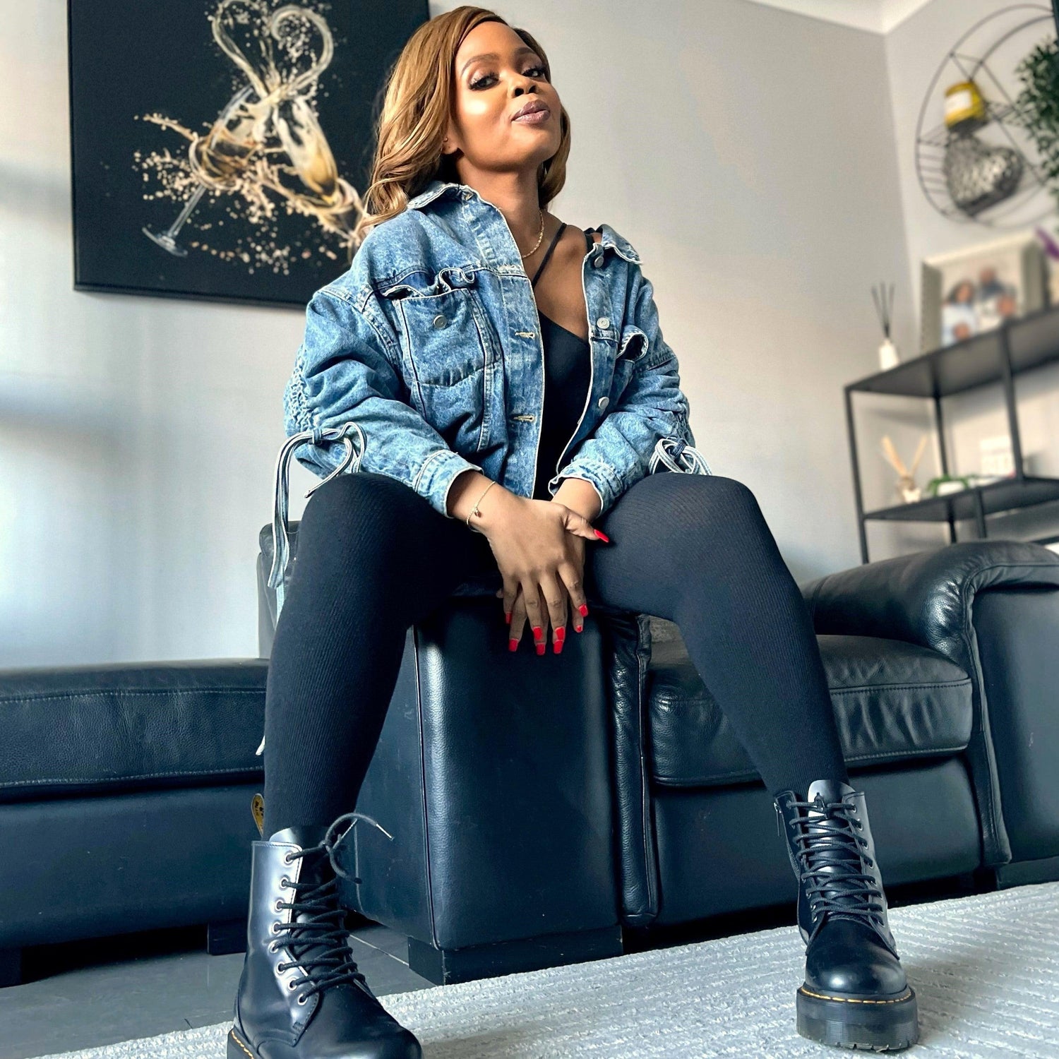 Medias de cachemira acanaladas