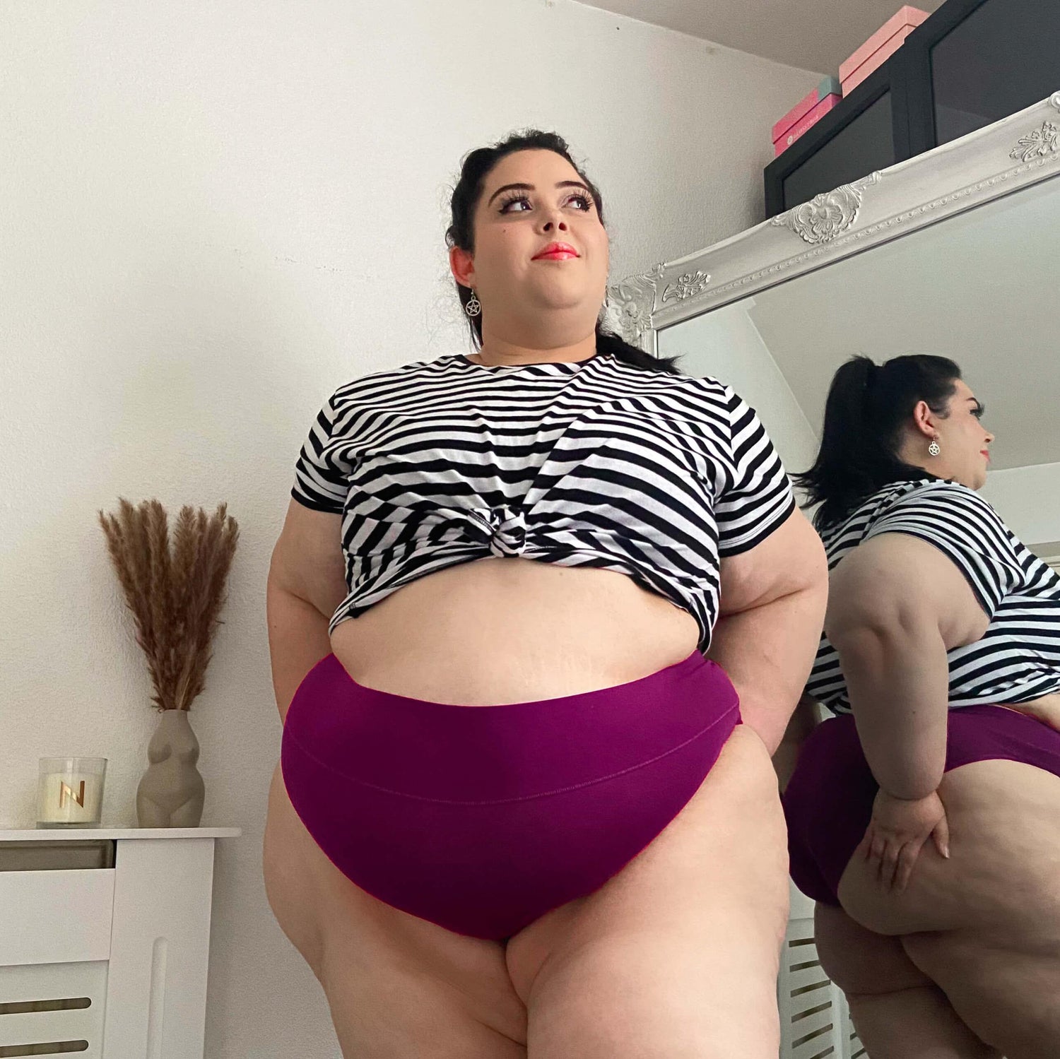 Braguitas de algodón orgánico de pierna alta - Figgy Pudding