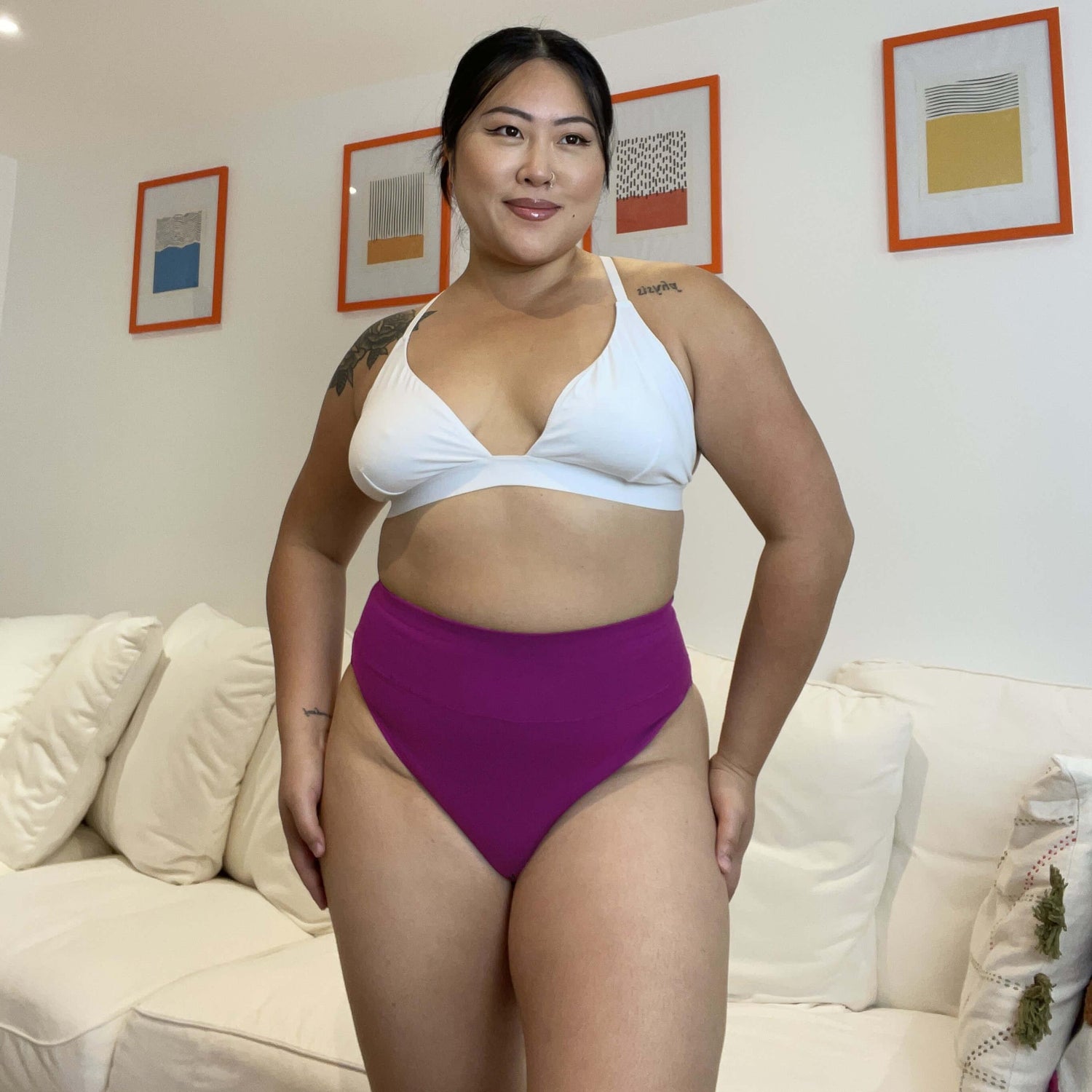 Braguitas de algodón orgánico de pierna alta - Figgy Pudding