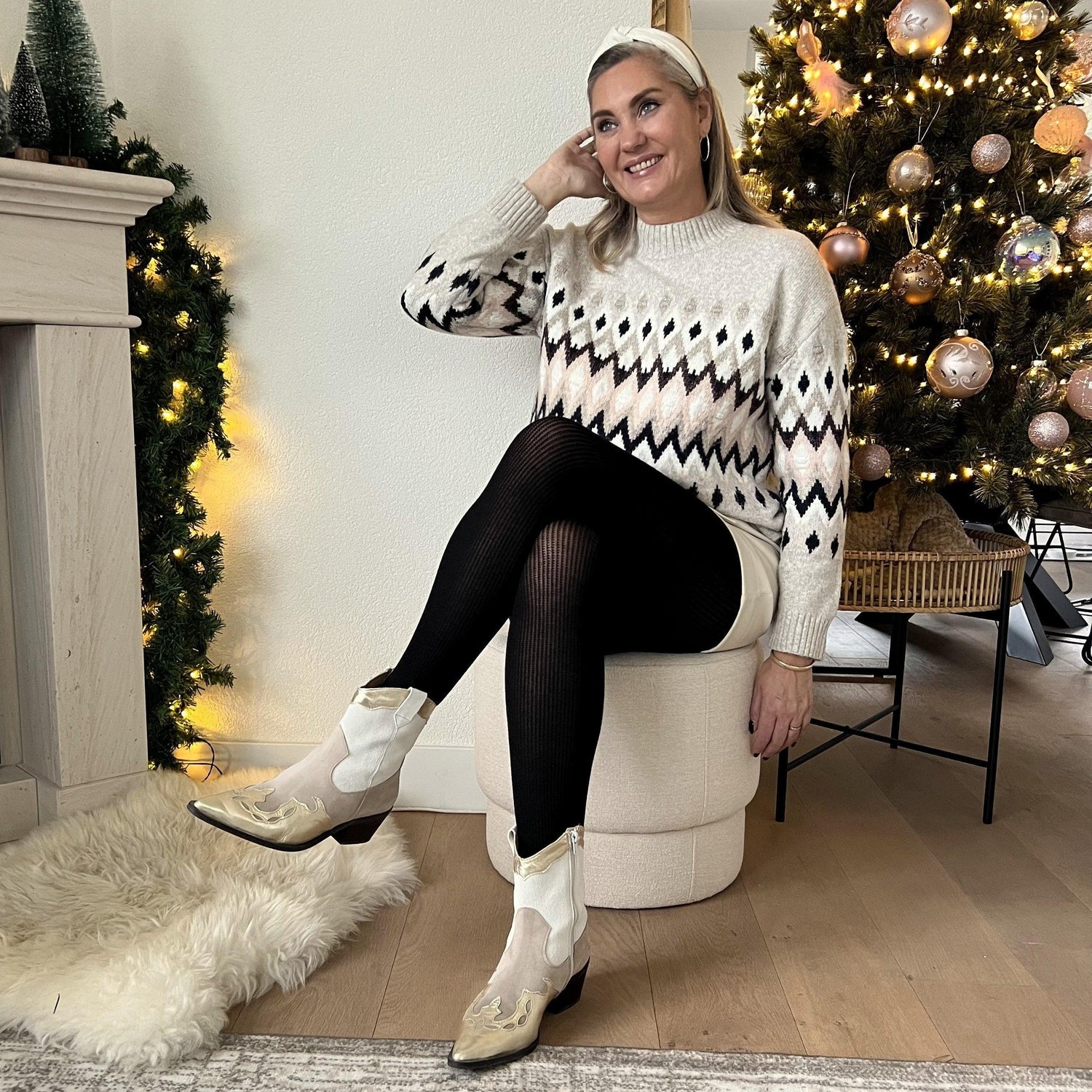 Medias de cachemira acanaladas