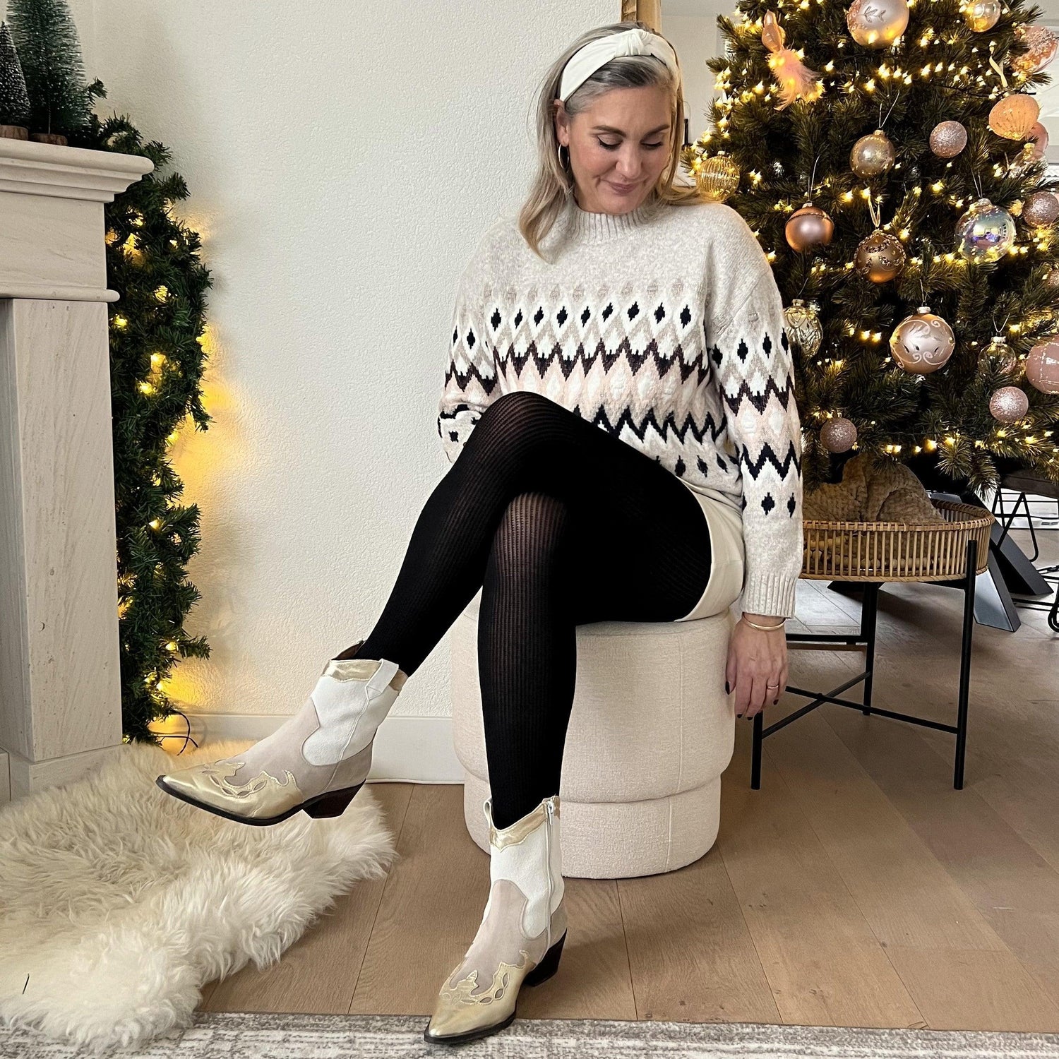 Medias de cachemira acanaladas