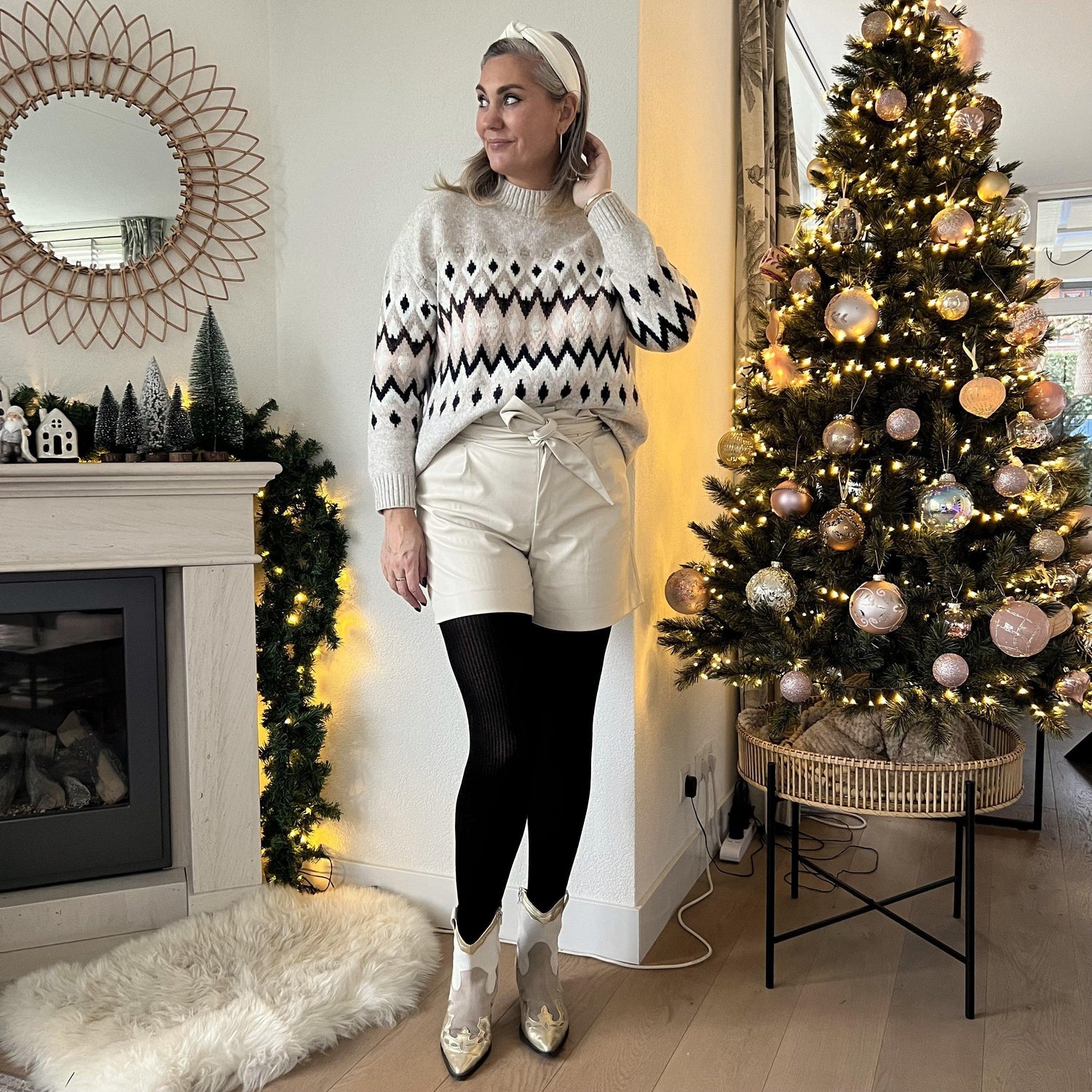 Medias de cachemira acanaladas