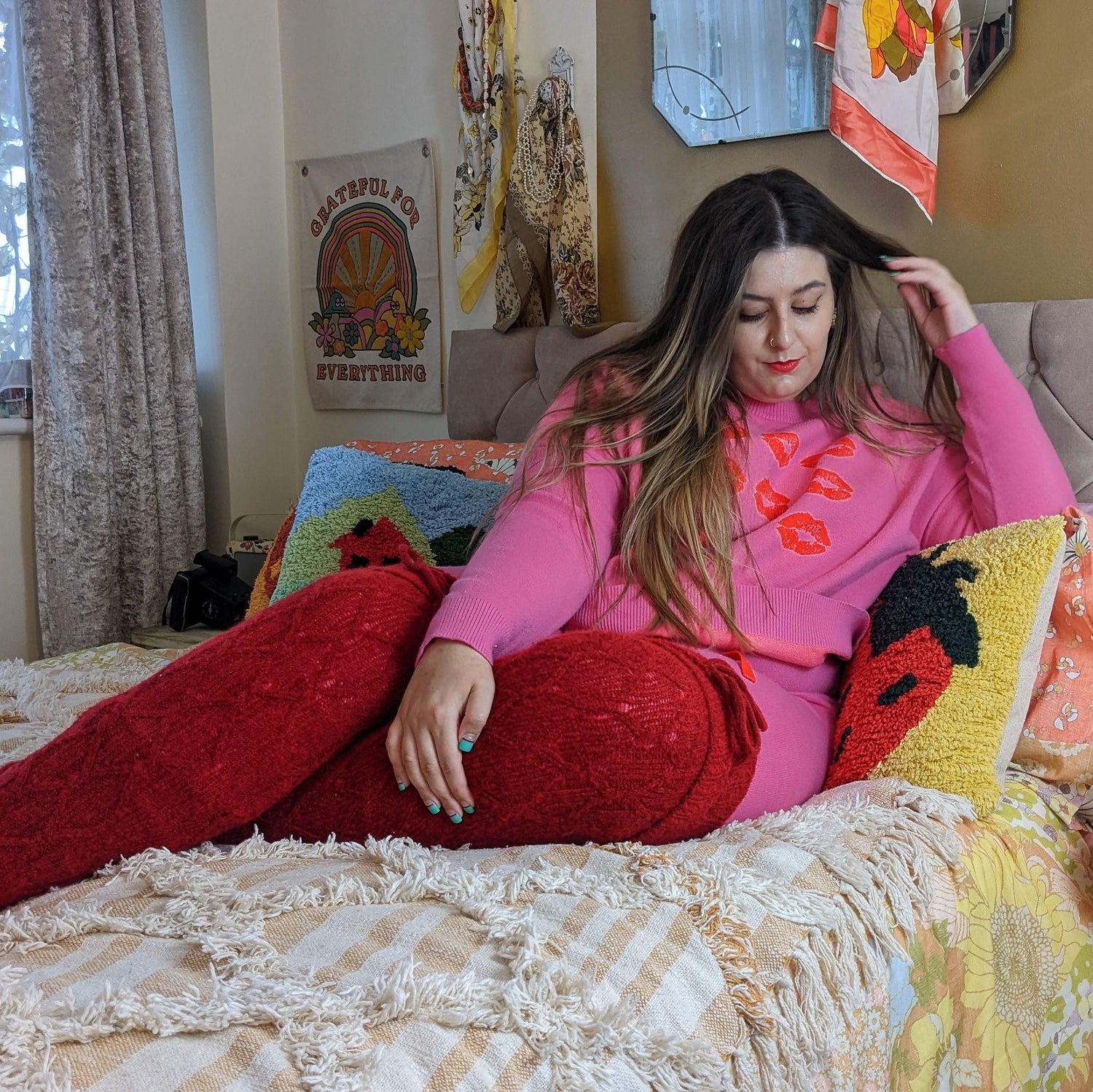 Calcetines hasta el muslo - Langosta