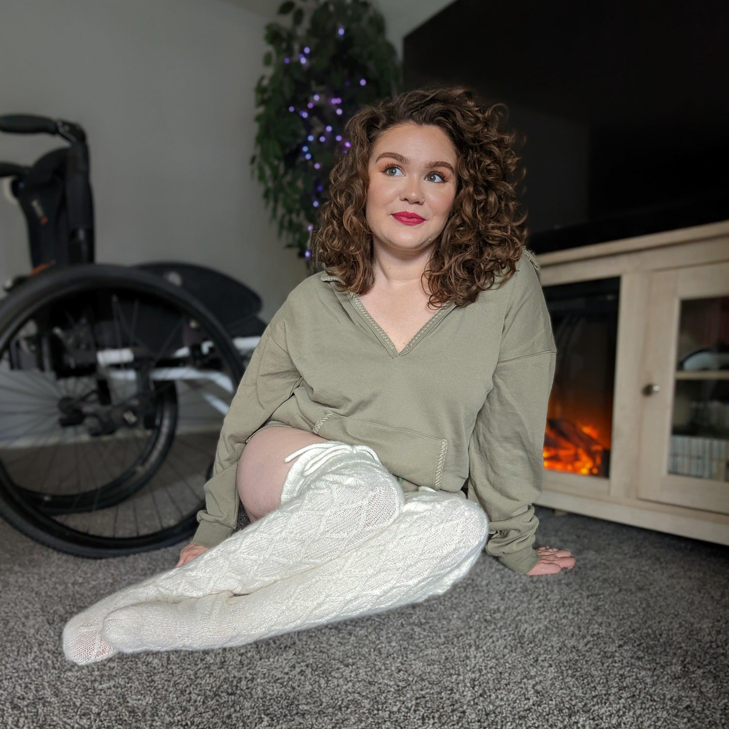 Calcetines hasta el muslo - Bola de nieve