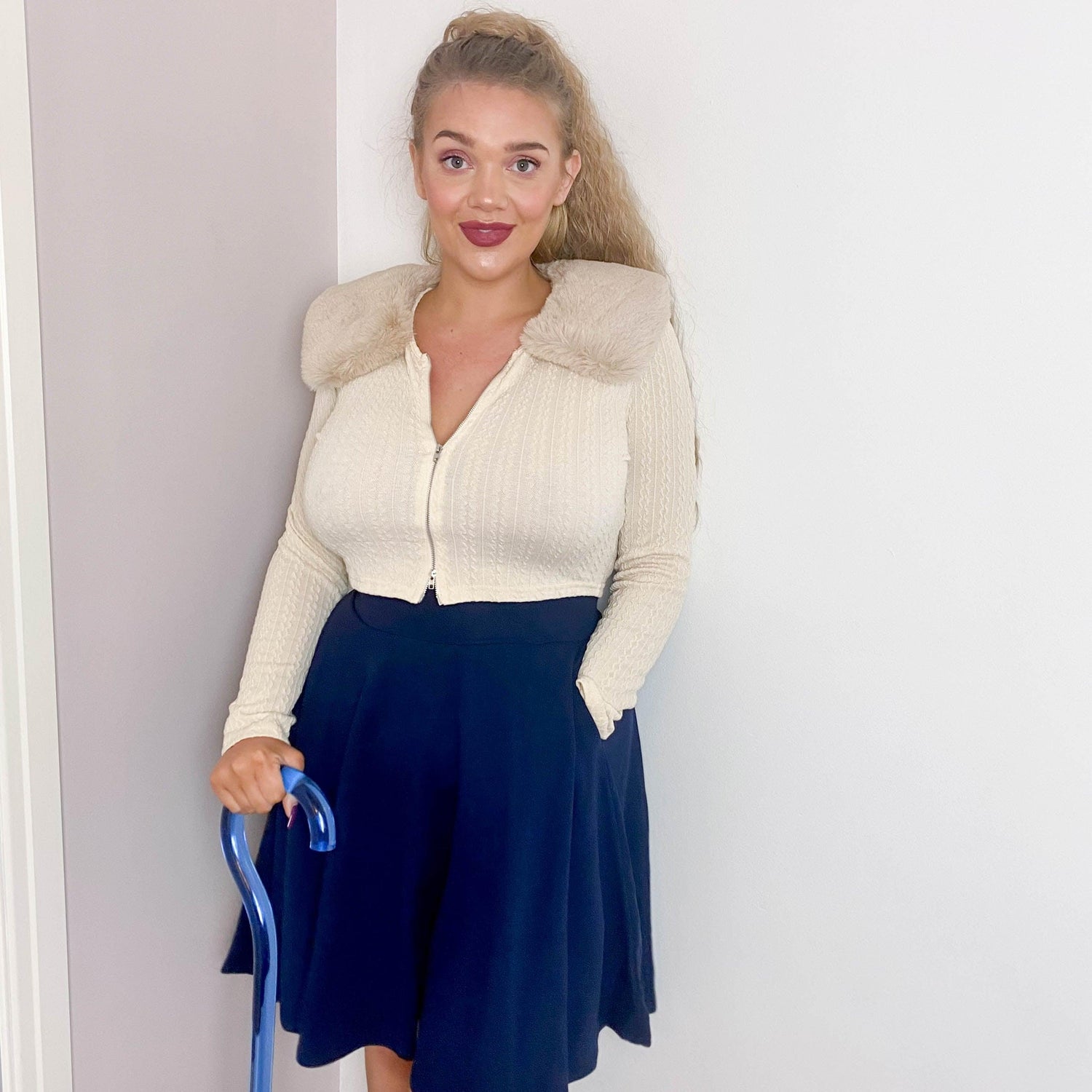 Falda acampanada - Azul marino