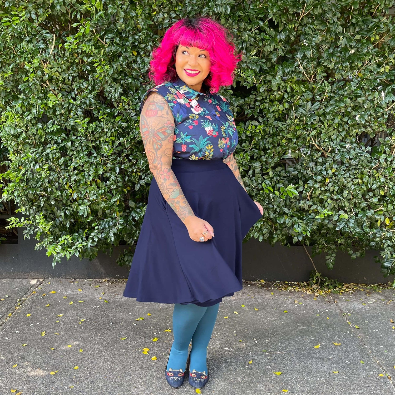 Falda acampanada - Azul marino