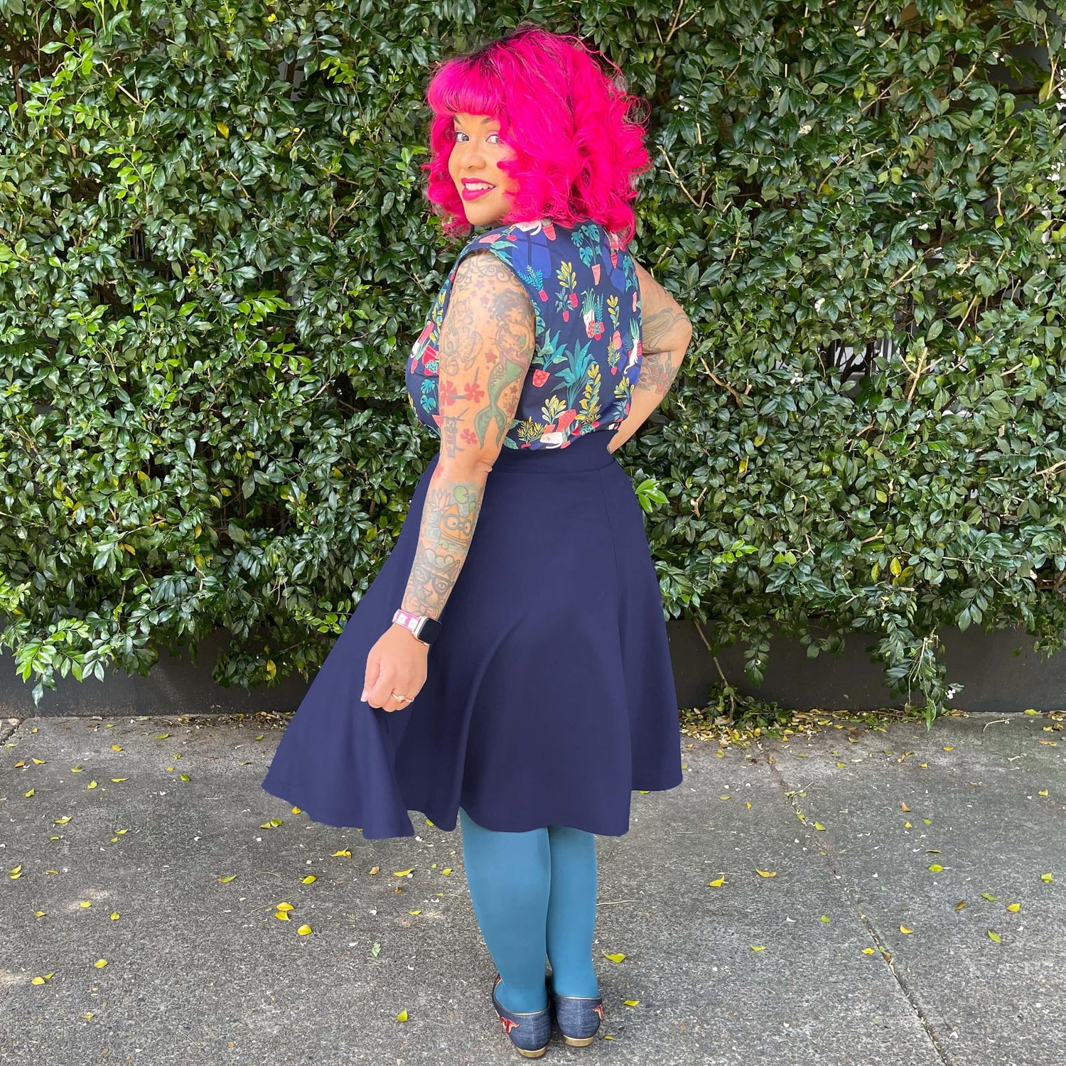 Falda acampanada - Azul marino