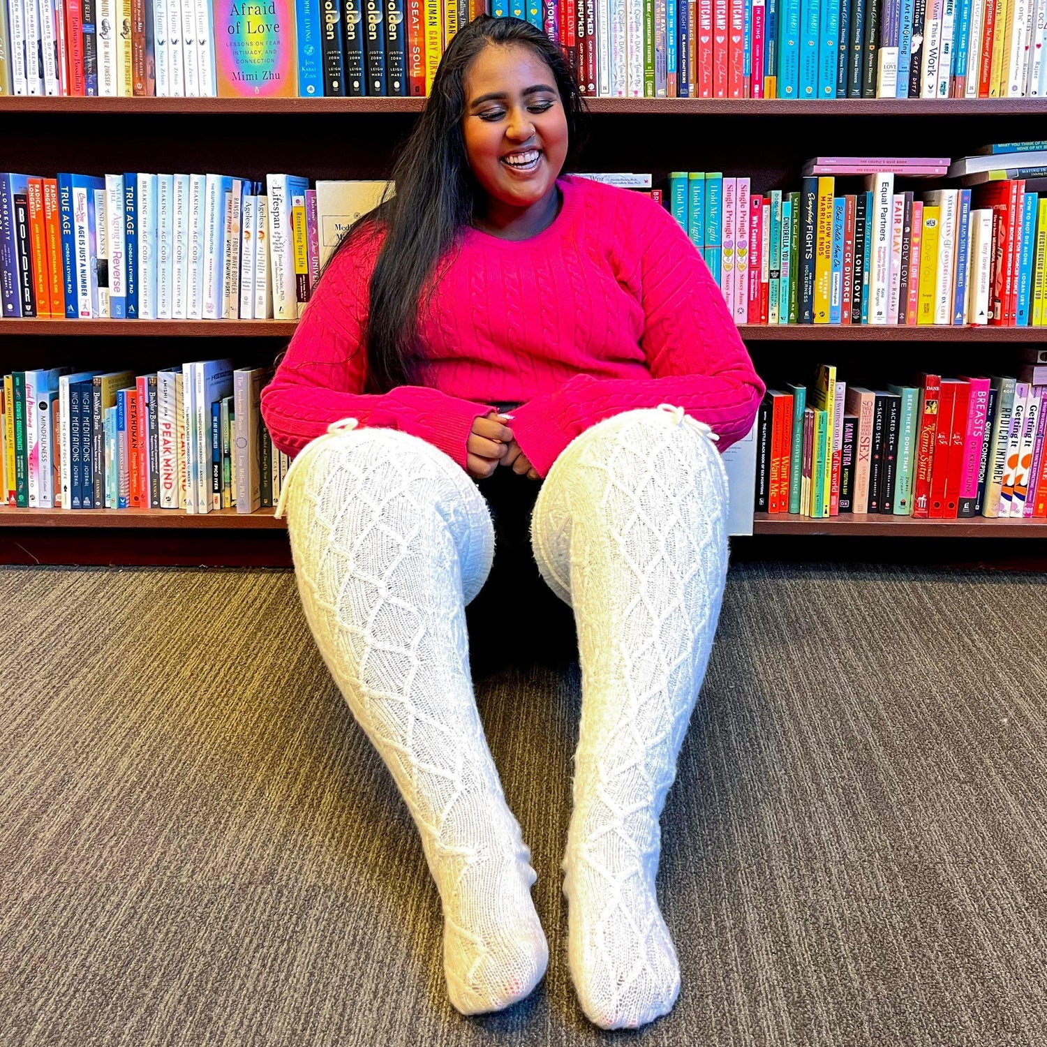 Calcetines hasta el muslo - Bola de nieve