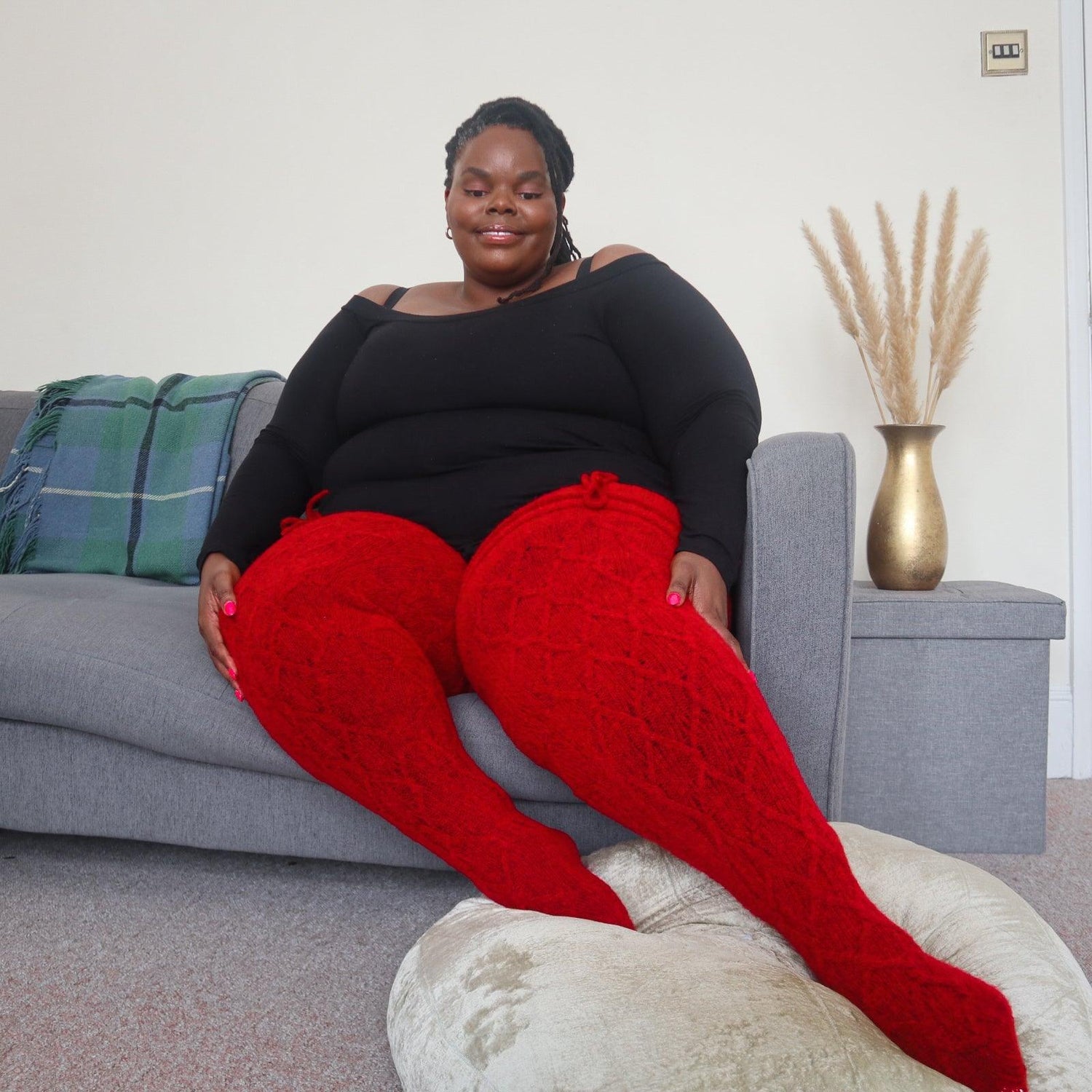 Calcetines hasta el muslo - Langosta