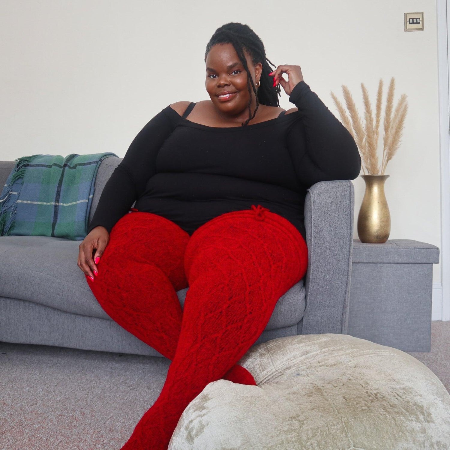 Calcetines hasta el muslo - Langosta