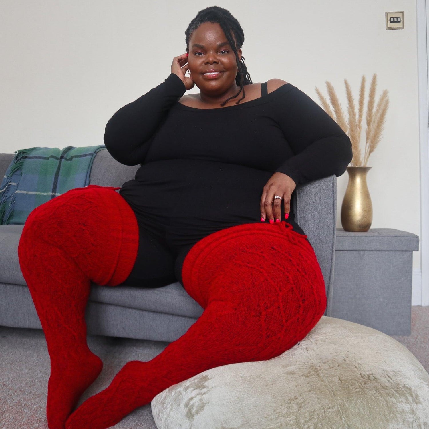 Calcetines hasta el muslo - Langosta