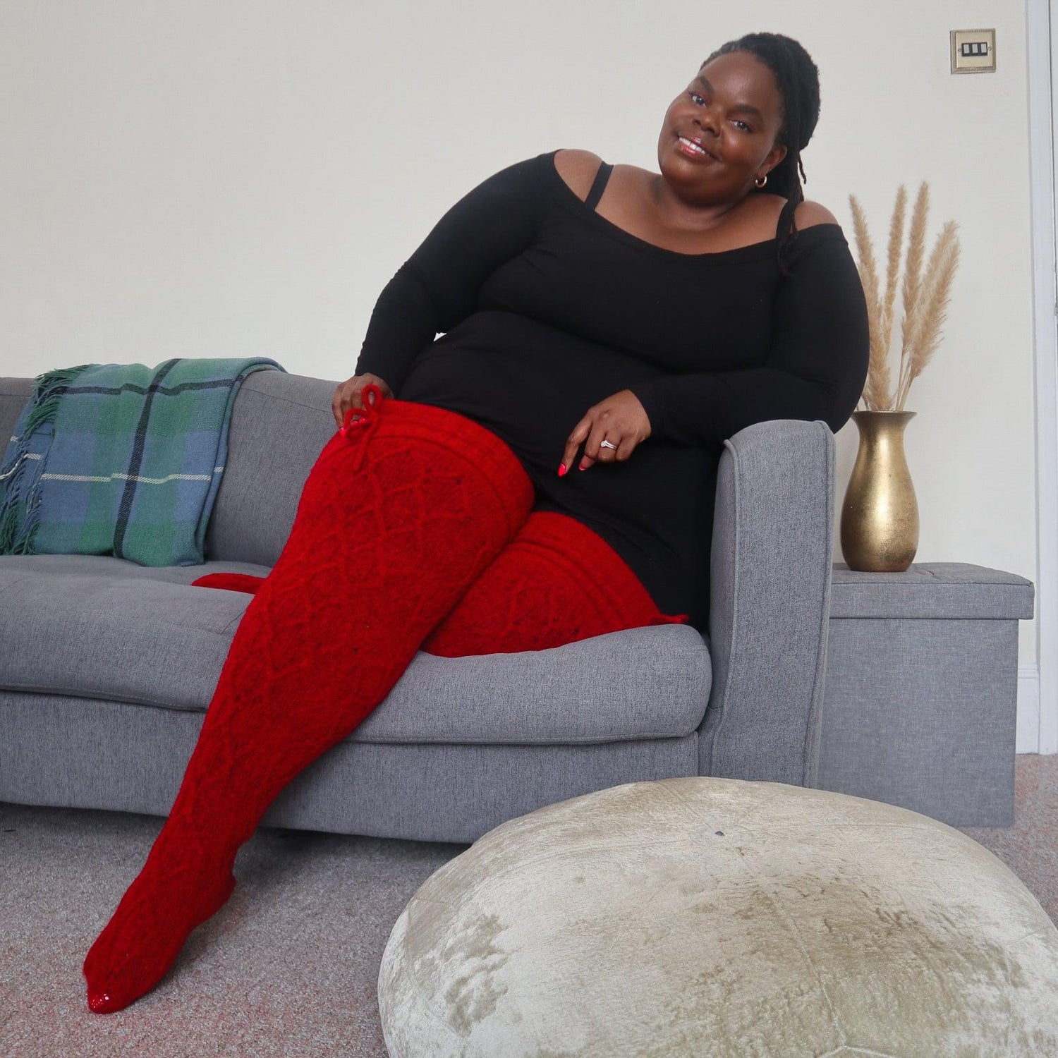 Calcetines hasta el muslo - Langosta