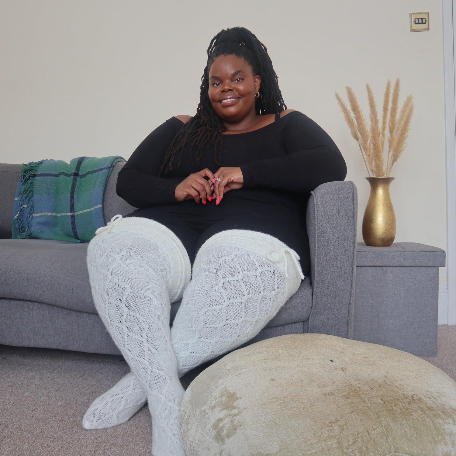 Calcetines hasta el muslo - Bola de nieve