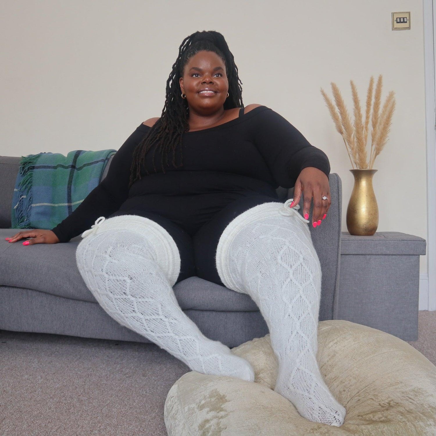 Calcetines hasta el muslo - Bola de nieve