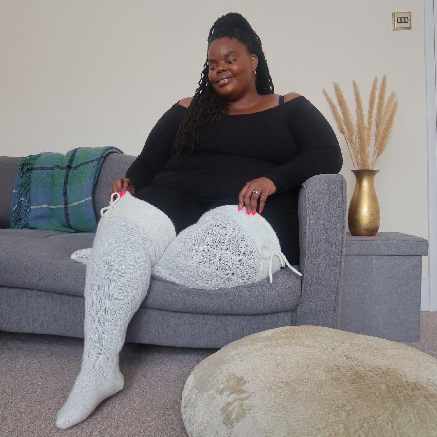 Calcetines hasta el muslo - Bola de nieve