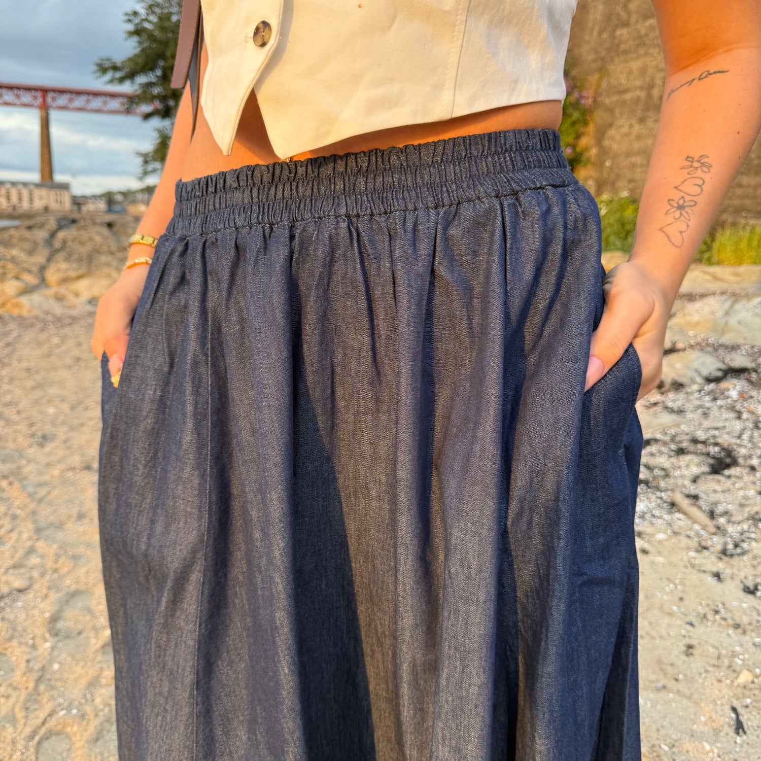 Maxi Chambray Skirt - Denim