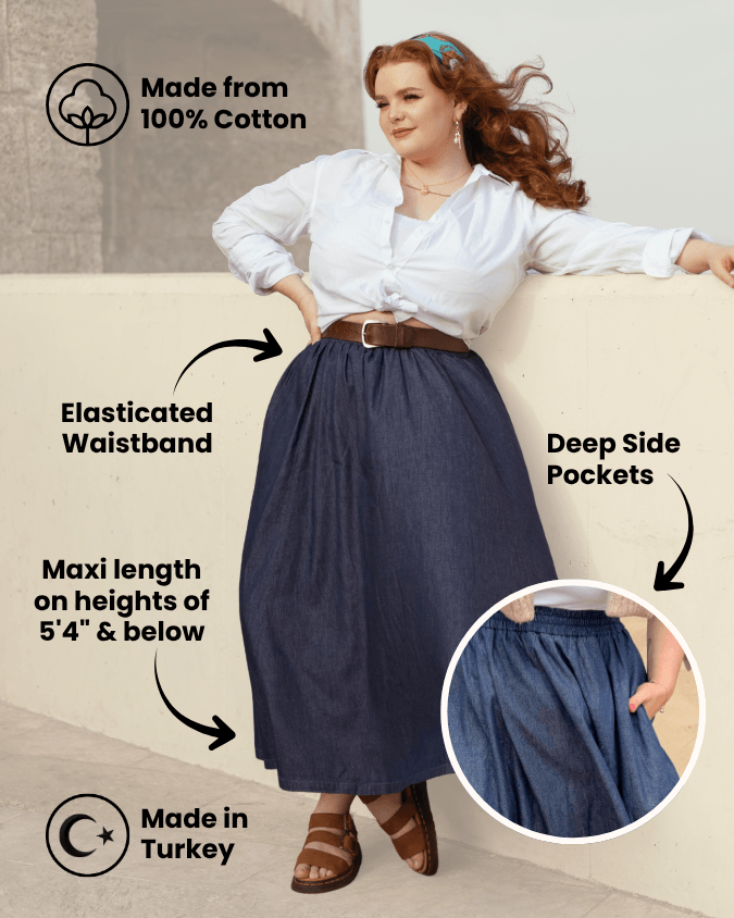 Maxi Chambray Skirt - Denim
