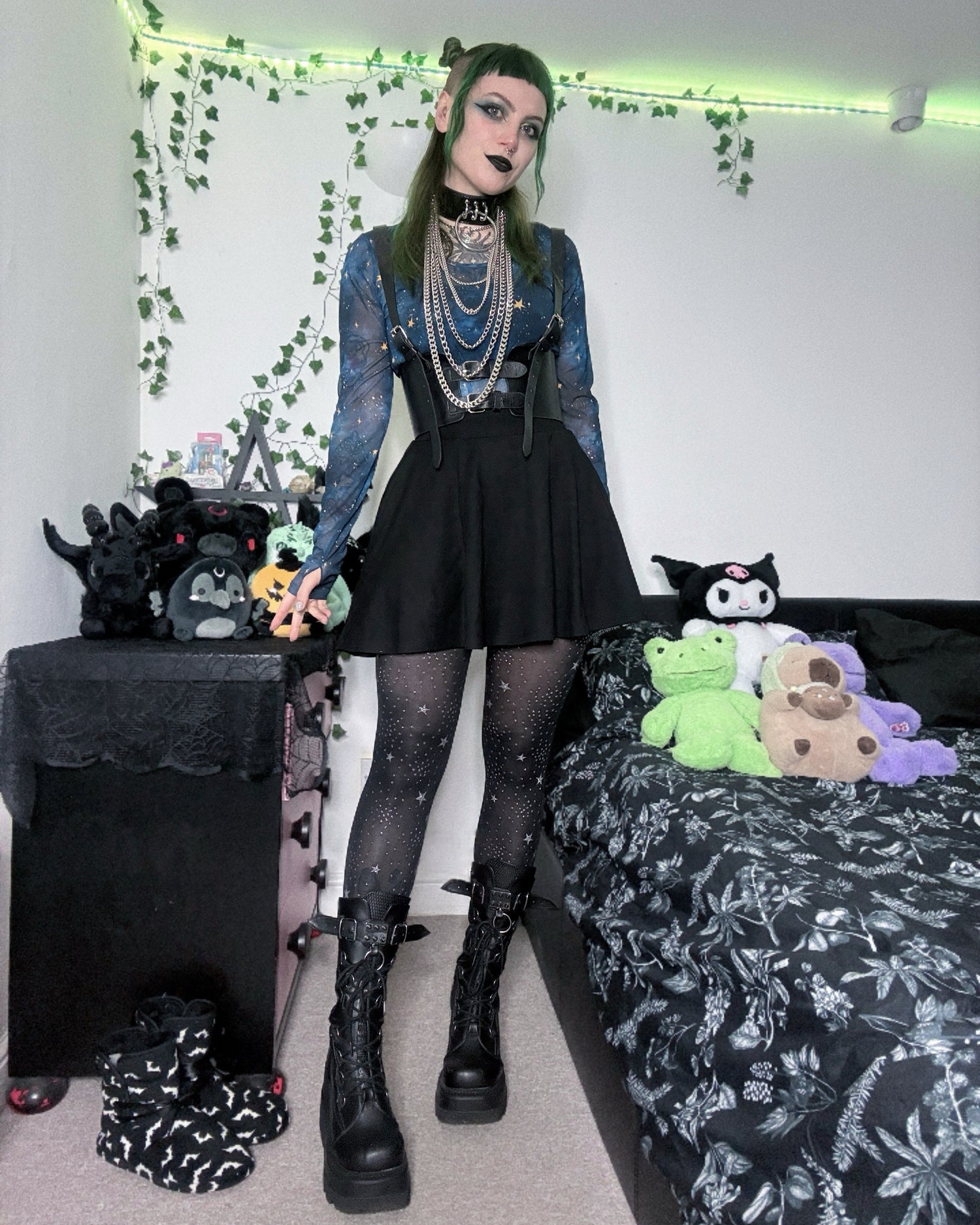 Falda de mini -flare - Negro (V2)