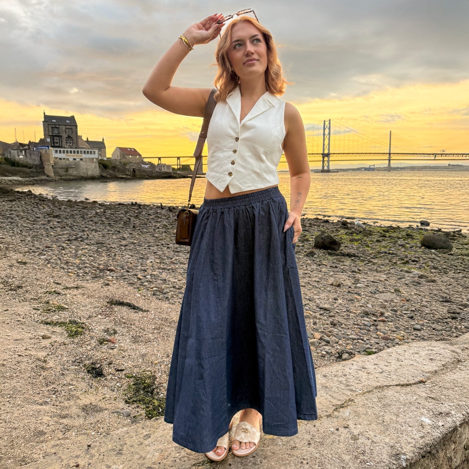 Maxi Chambray Skirt - Denim
