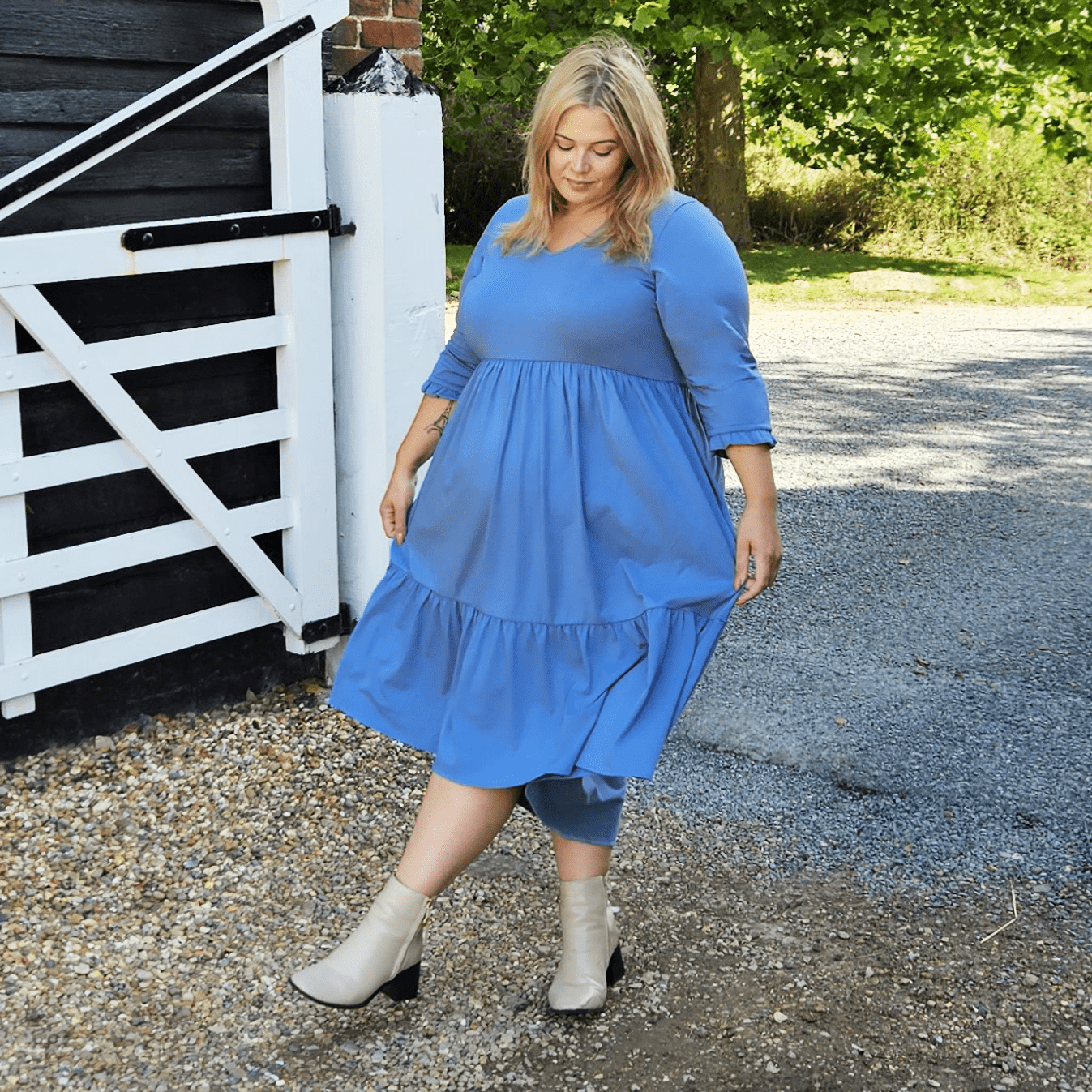 Tiered Midi Dress - Denim