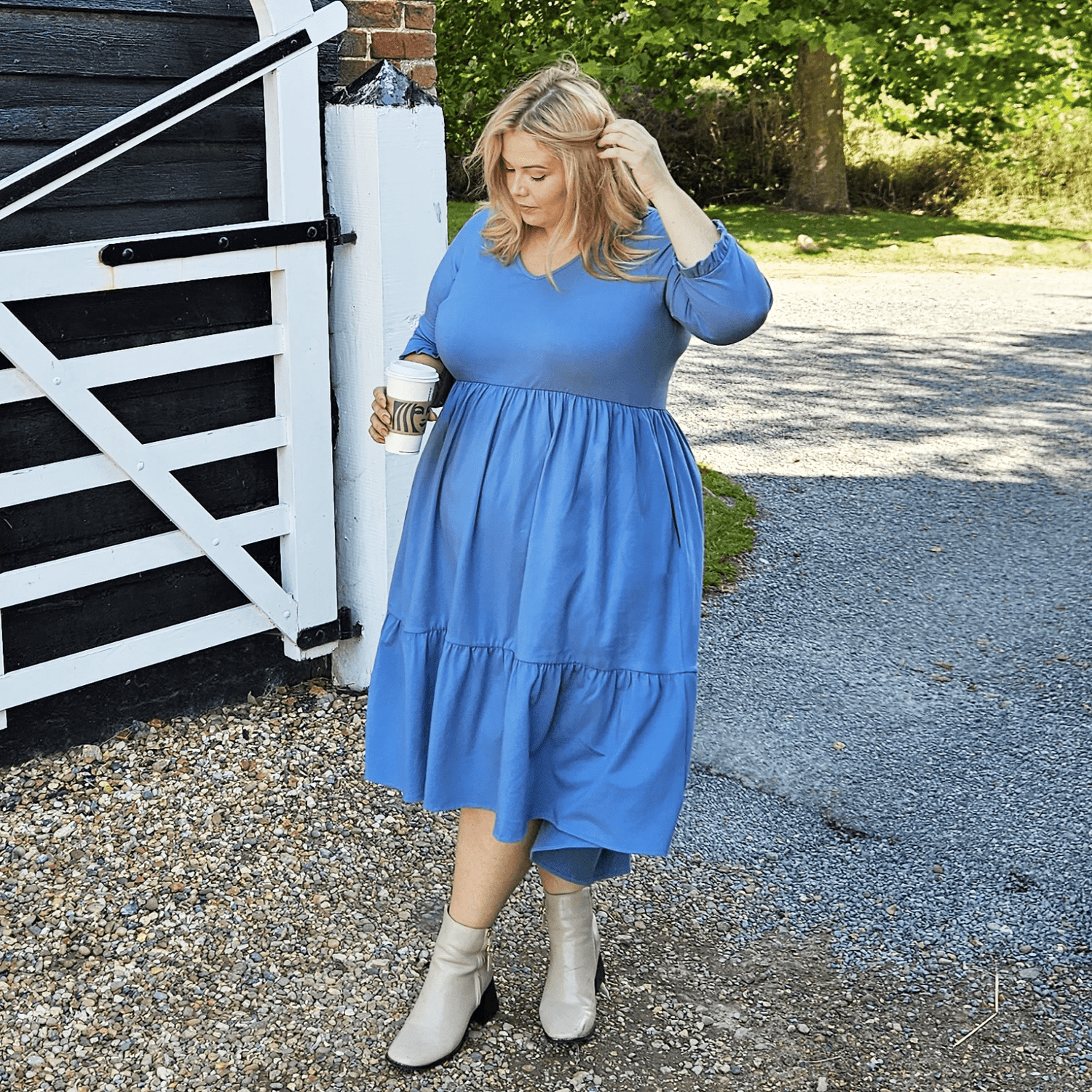 Tiered Midi Dress - Denim