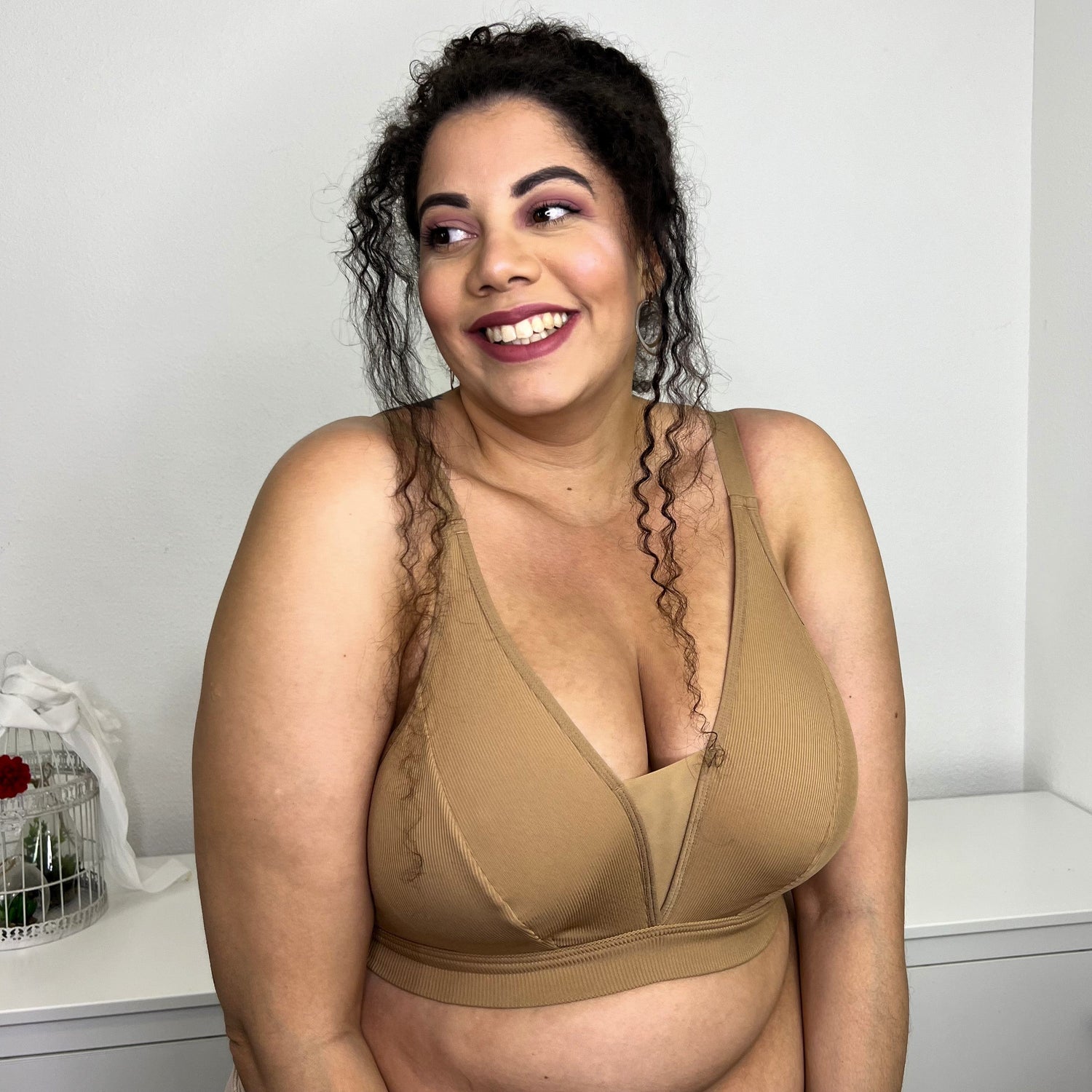 Ribbed Bra Full Cup - Caramel