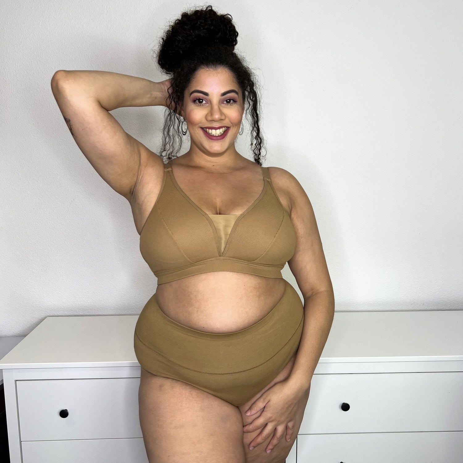 Ribbed Bra Full Cup - Caramel