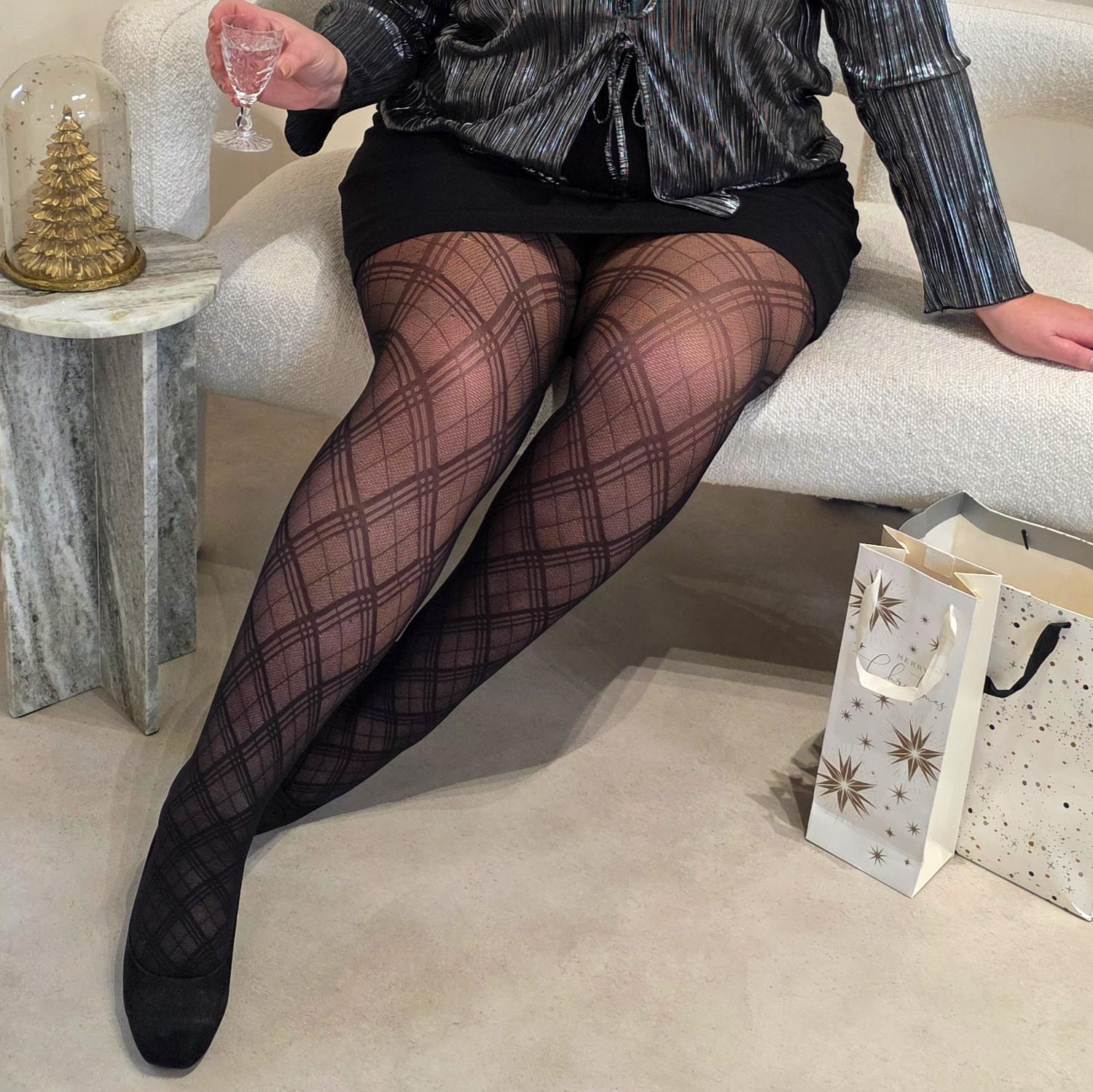 Christmas Tights - Midnight Plaid