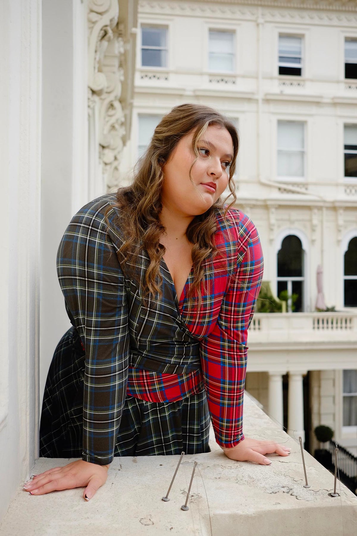 Jura Duo Plaid Wrap Top - Red / Green