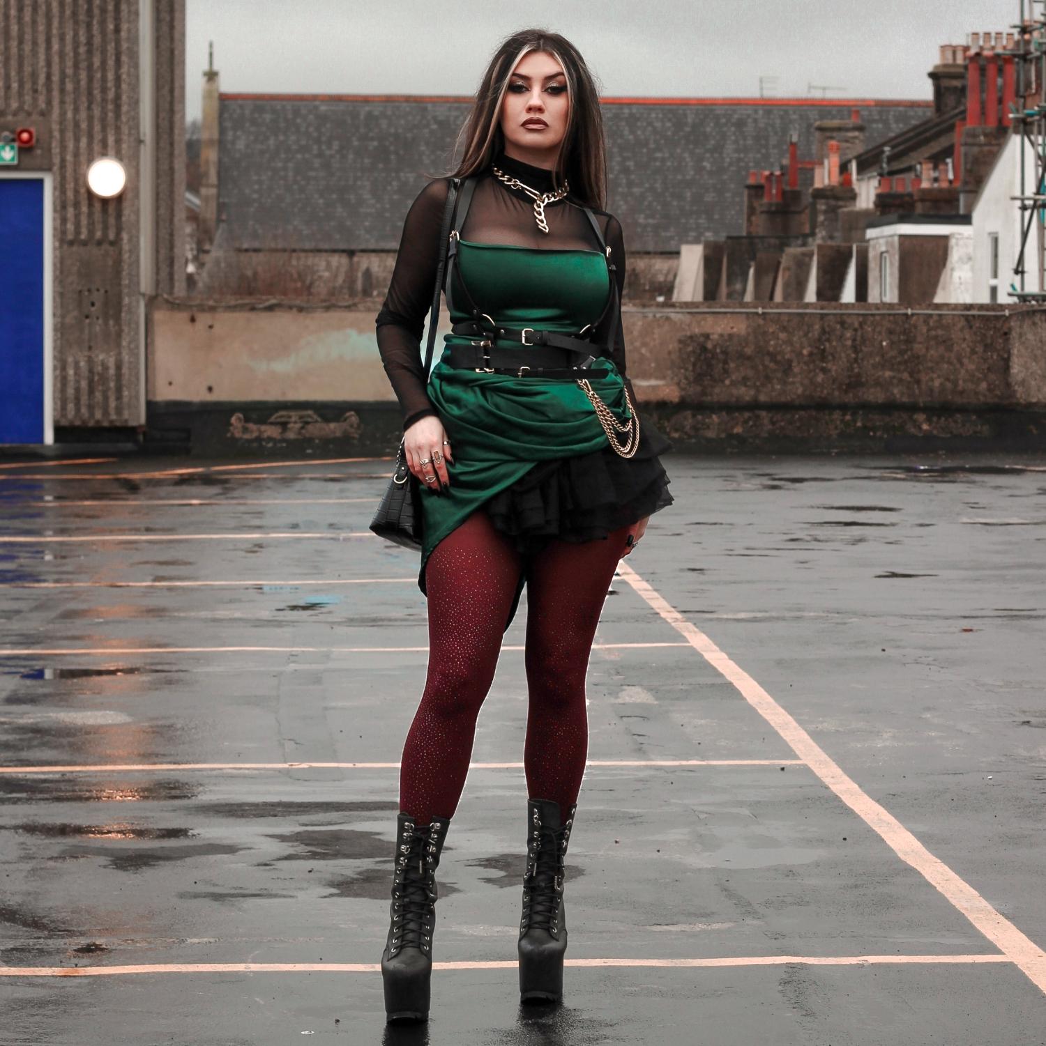 80 Denier Opaque Tights - Gold Glitter