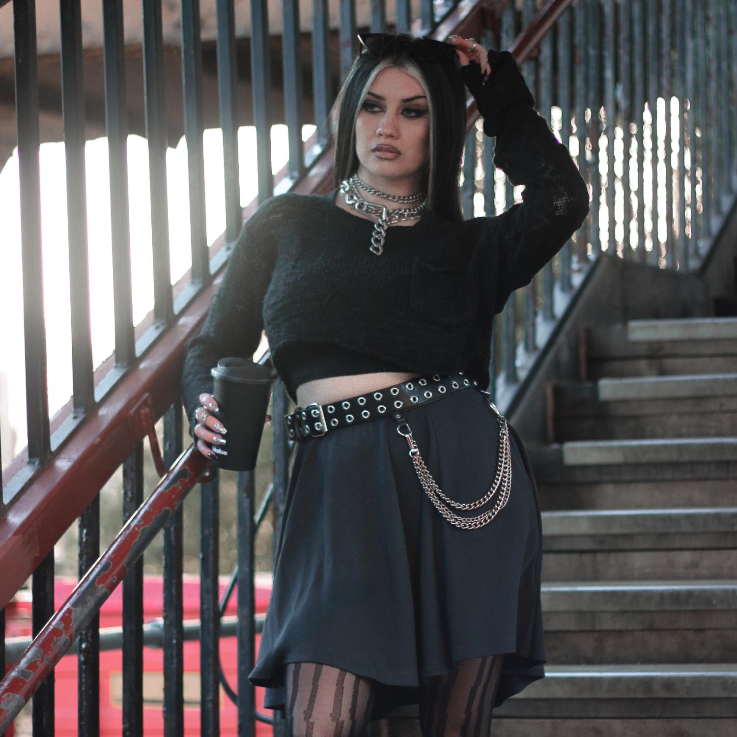 Mini-Flare Skirt - Charcoal