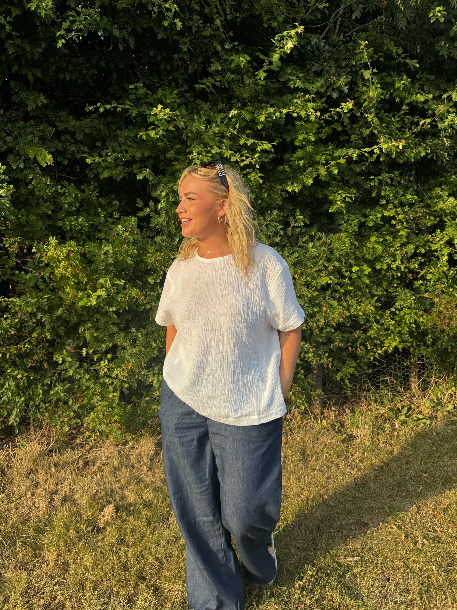 Relaxed Chambray Trousers - Denim