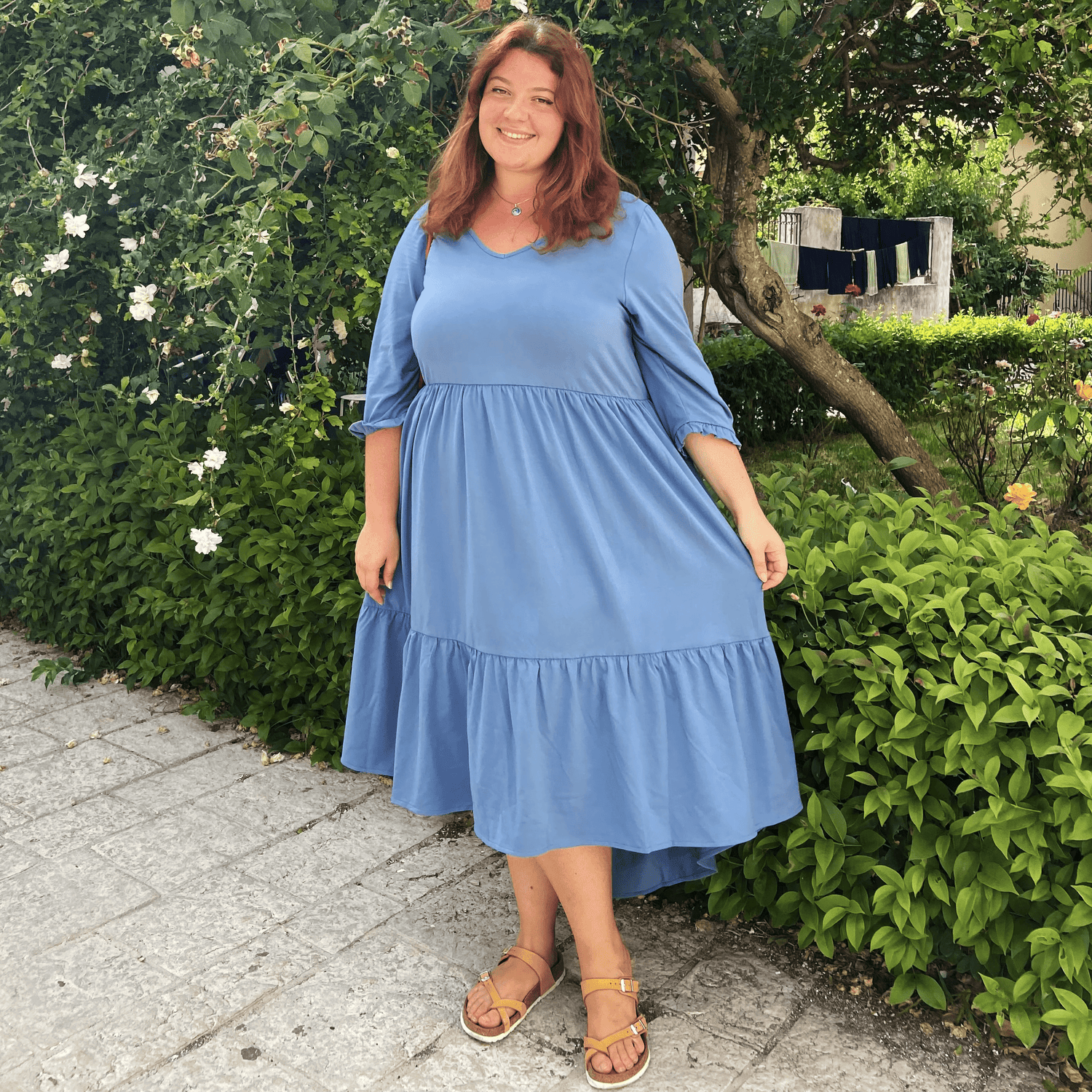 Tiered Midi Dress - Denim