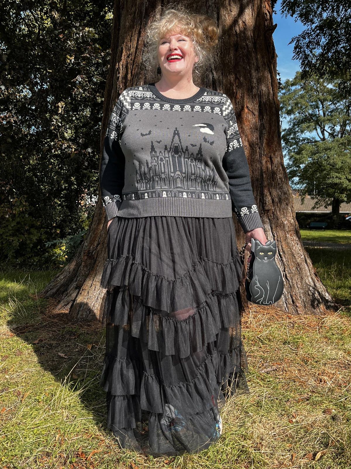 Fair Isle Jumper - Haunted House - Black/Grey