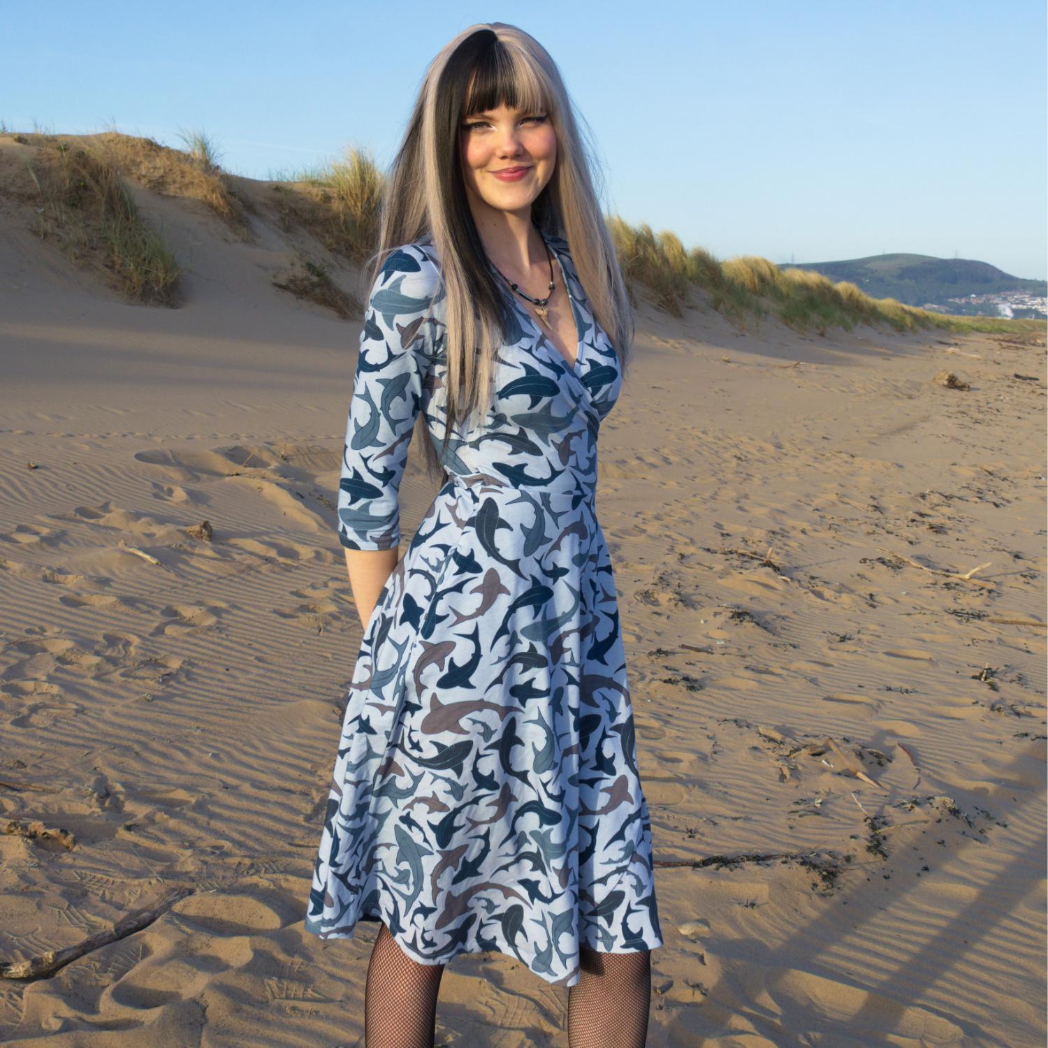Wrap Dress - Sharks